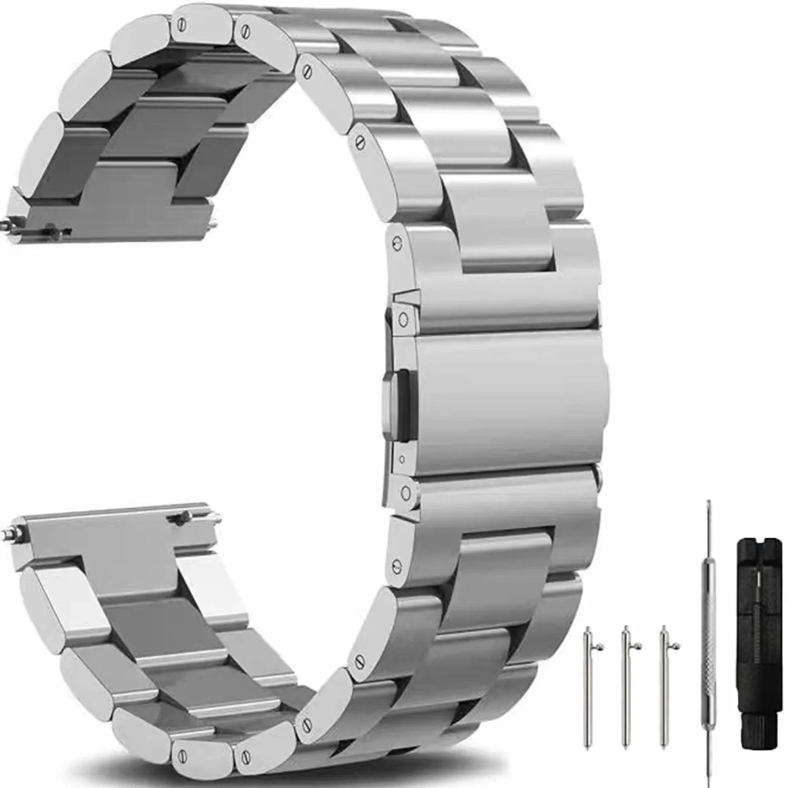 Taśma Metalowa ze Stali Nierdzewnej 16mm 18mm 20mm 22mm 24mm Szybkie Uwalnianie Metalowy Pasek Zegarka Wymiana Paska do Zegarka Inteligentnego Mężczyźni i Kobiety