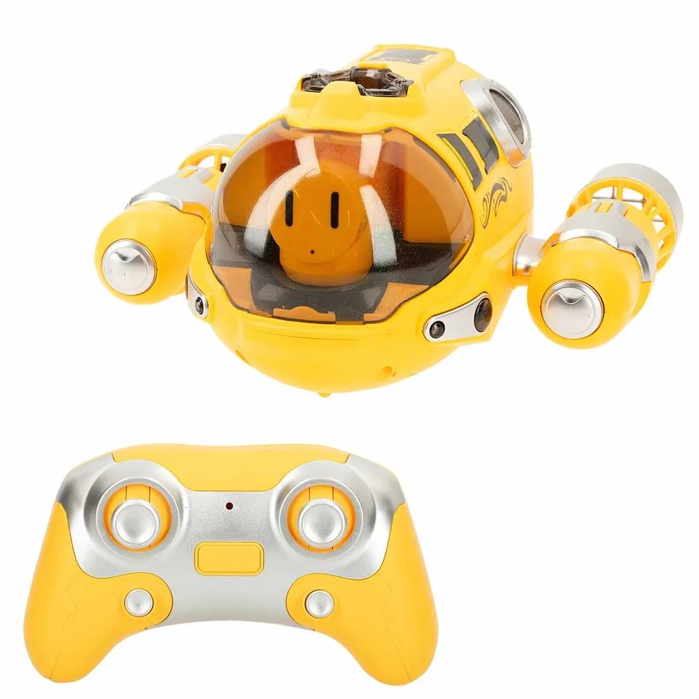 ColorBaby Podwodny pilot zdalnego sterowania, 5 km/h, 25 m, obrót o 360 stopni, ze światłami i wodą w sprayu, 2,4 GHz, podwodny pilot, prezent dla dzieci, zabawki wodne, łódź zabawka basen (47670)