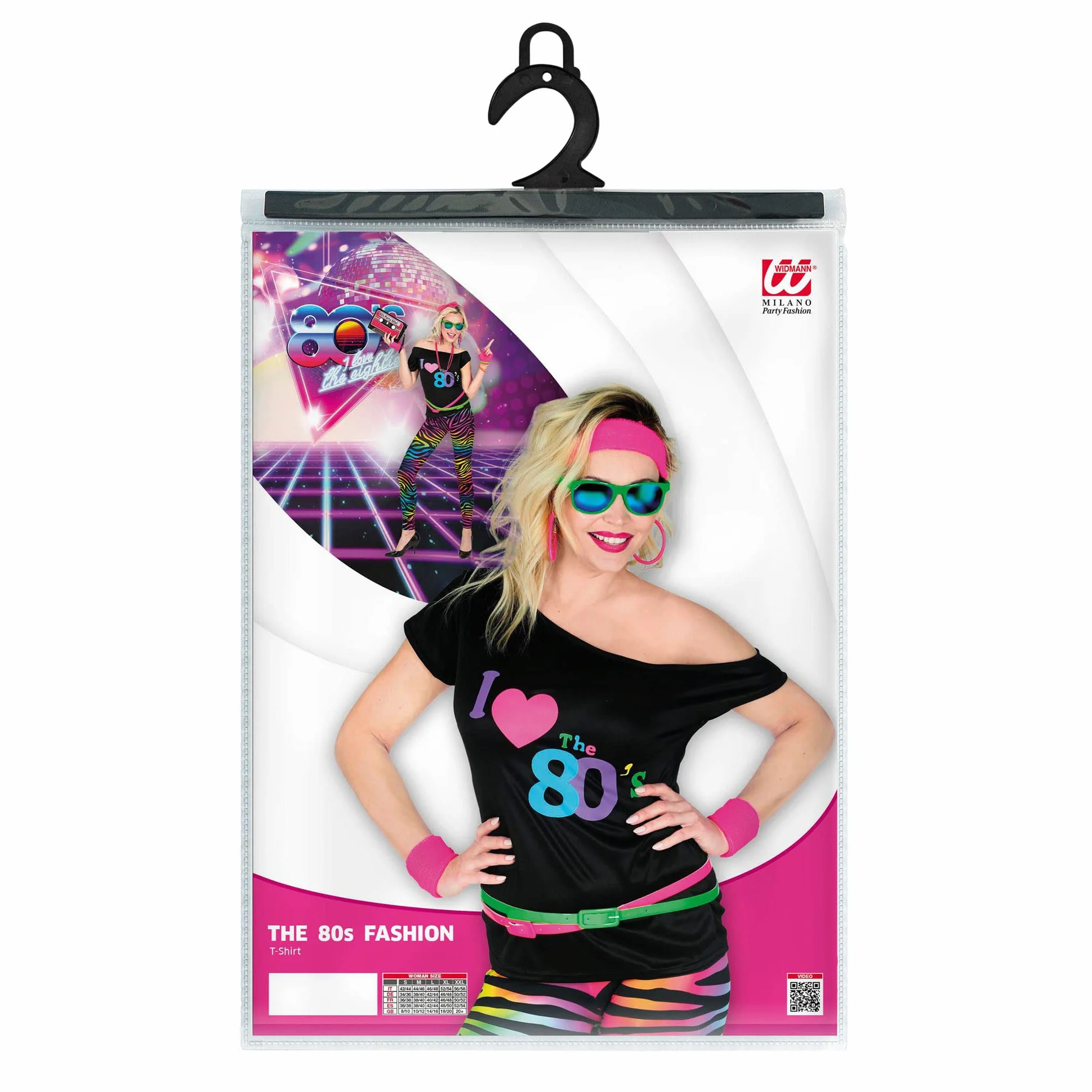 W WIDMANN MILANO Party Fashion - T-Shirt 80s fashion, koszulka bez rękawów, I love 80s, disco fever, kostiumy fantazyjne