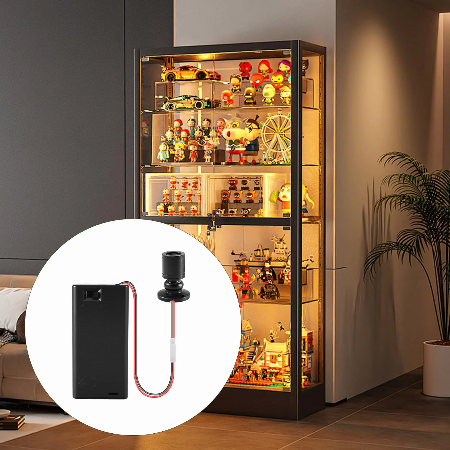 Joycabin Miniaturowe lampy LED do domków dla lalek, 3 V, 1 W, mini reflektor LED z uchwytem na baterie AA, miniaturowe akcesoria, miniaturowe światła LED do witryn, mikrodomków, dekoracja domku
