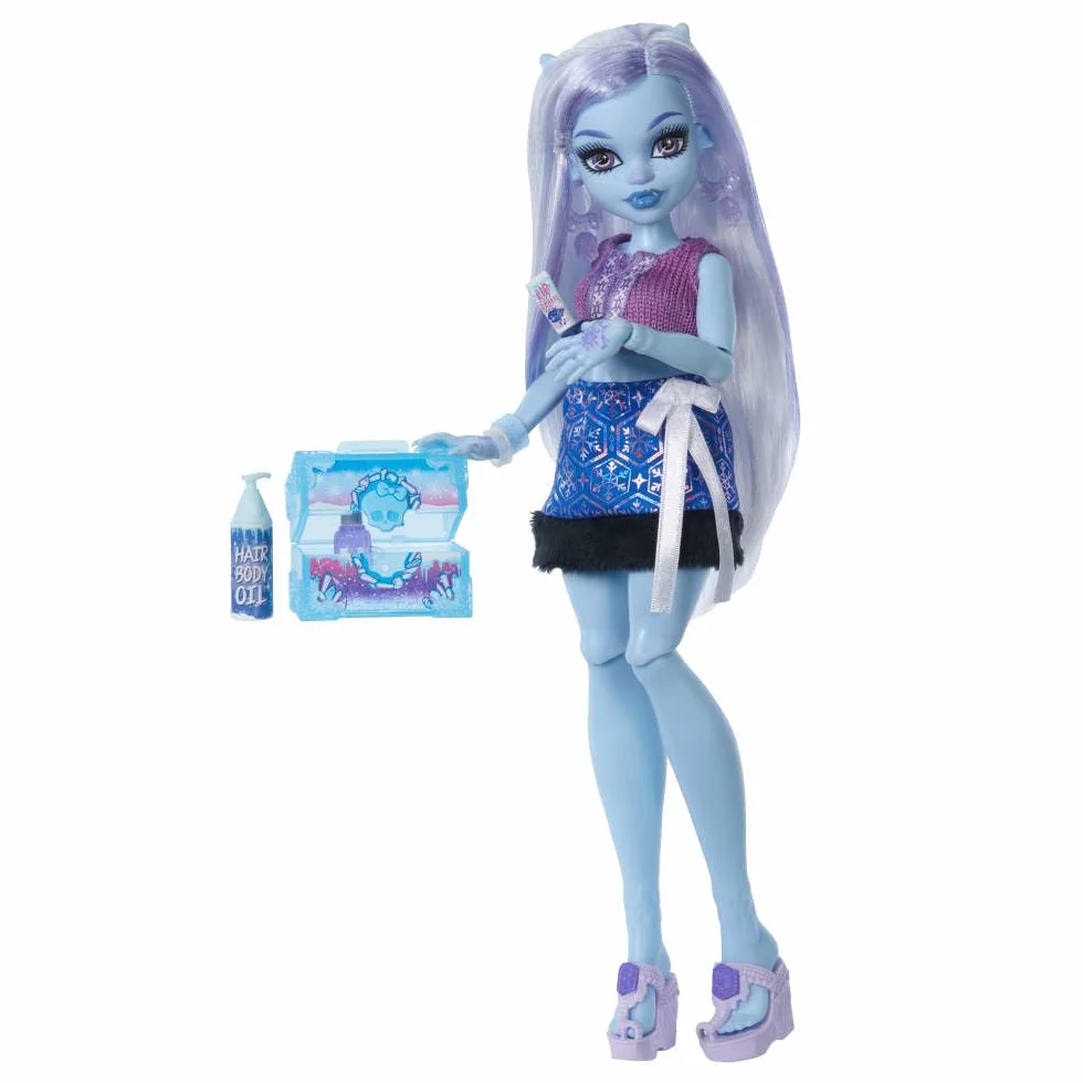 Monster High Straszyrelaks self-care Abbey Bominable Zestaw: lalka i akcesoria-niespodzianki, w tym „henna” oraz akcesoria do malowania i szydełkowania, zabawka dla dzieci 4+, JHK44