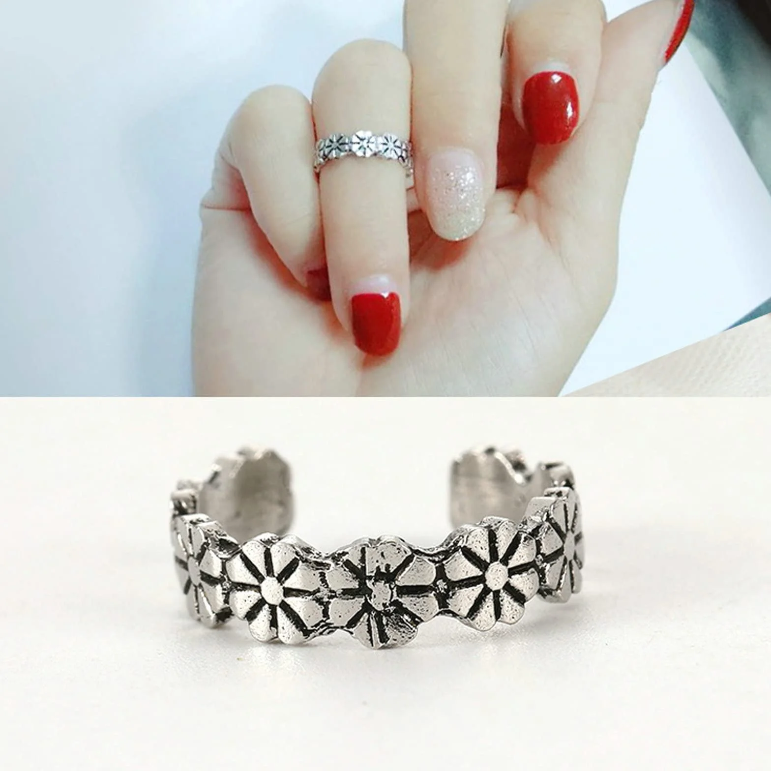 Pierścionek na palec u nogi, stal nierdzewna, pierścionek na palec u nogi, bez niklu, No Gemstone
