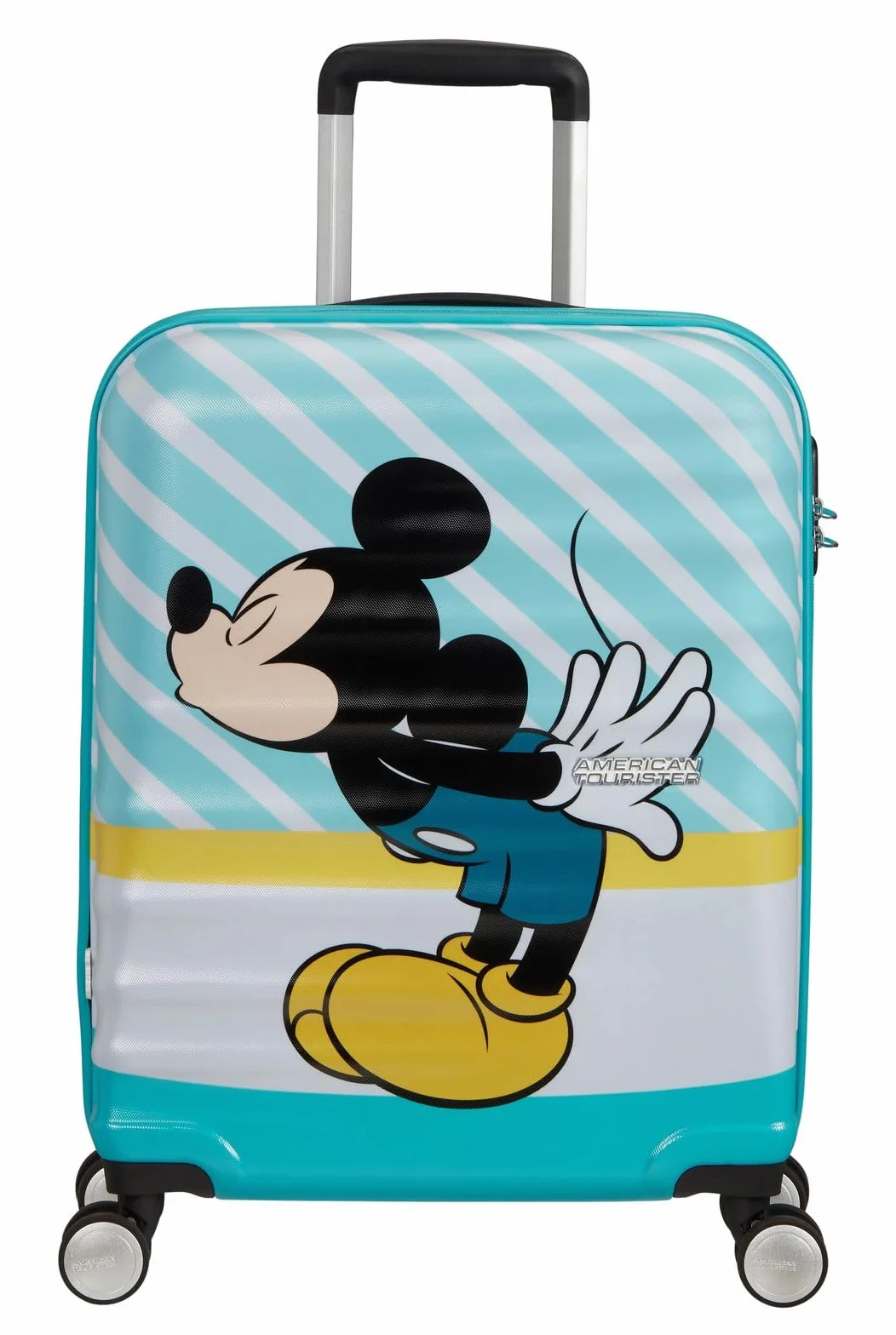 American Tourister Wavebreaker Disney - Walizka Kabinowa 55x40x20 cm, Walizka Twarda, Trolley Kabinowy dla Ryanair & Wiekszosci Linii Lotniczych - Mickey Blue Kiss