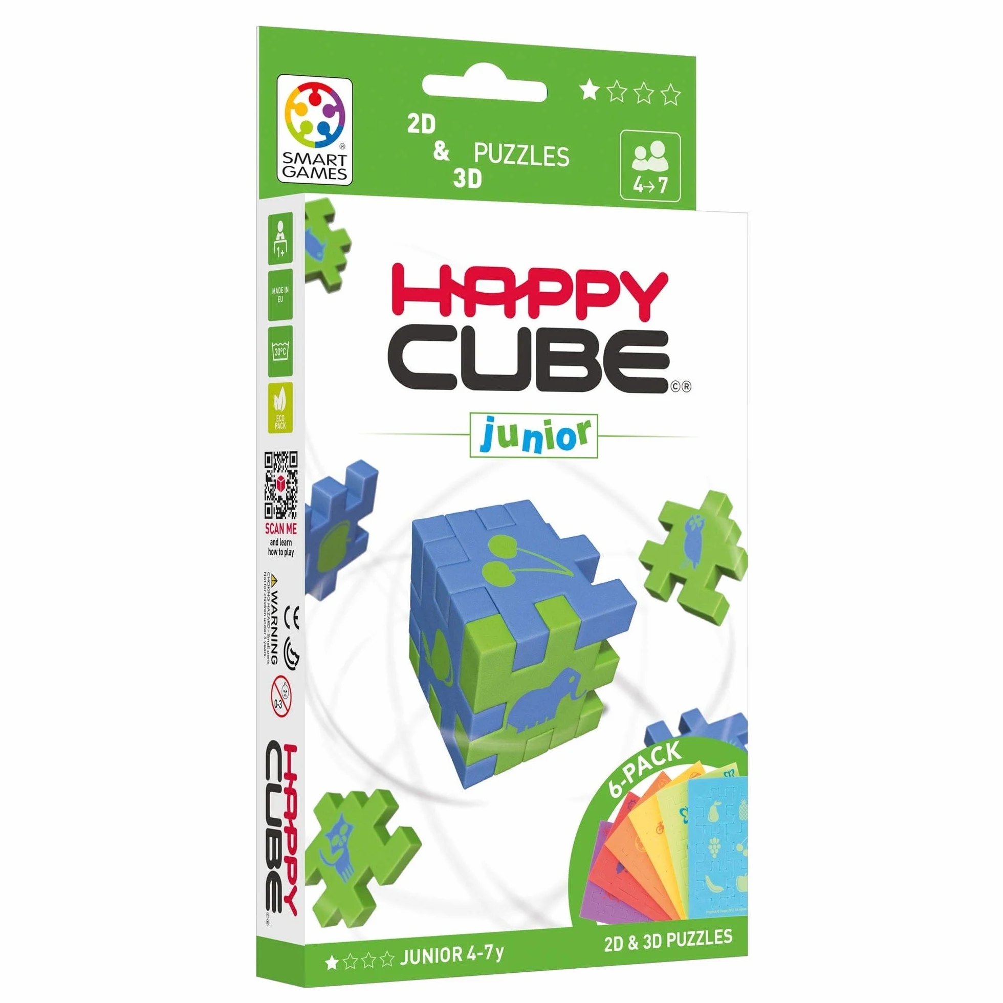 HAPPY HCJ300 Junior Cardboard Box 3D Puzzle, Pack of 6