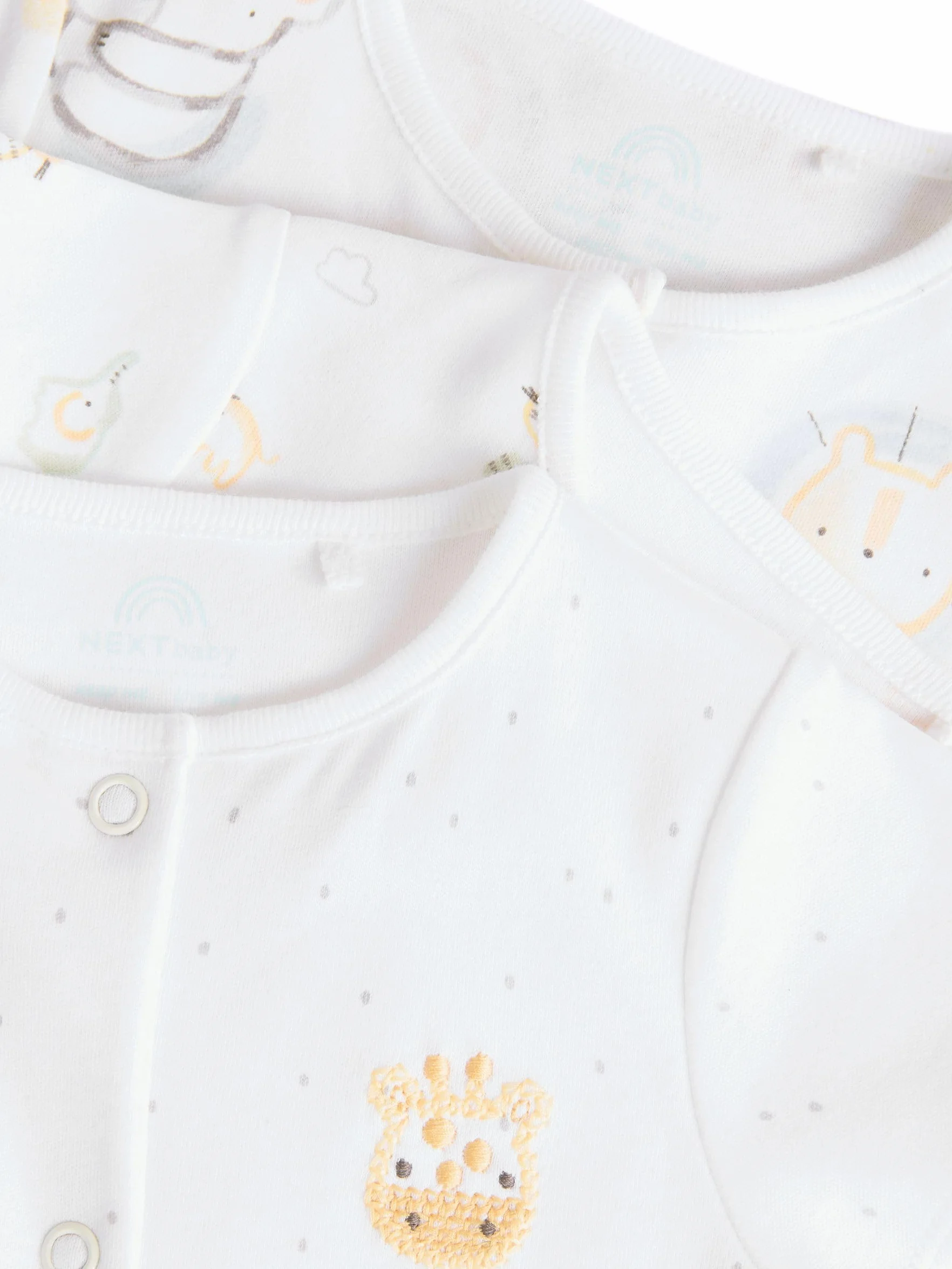NEXT Noworodki unisex Zestaw 3 par niemowlęcych rampersów z haftem