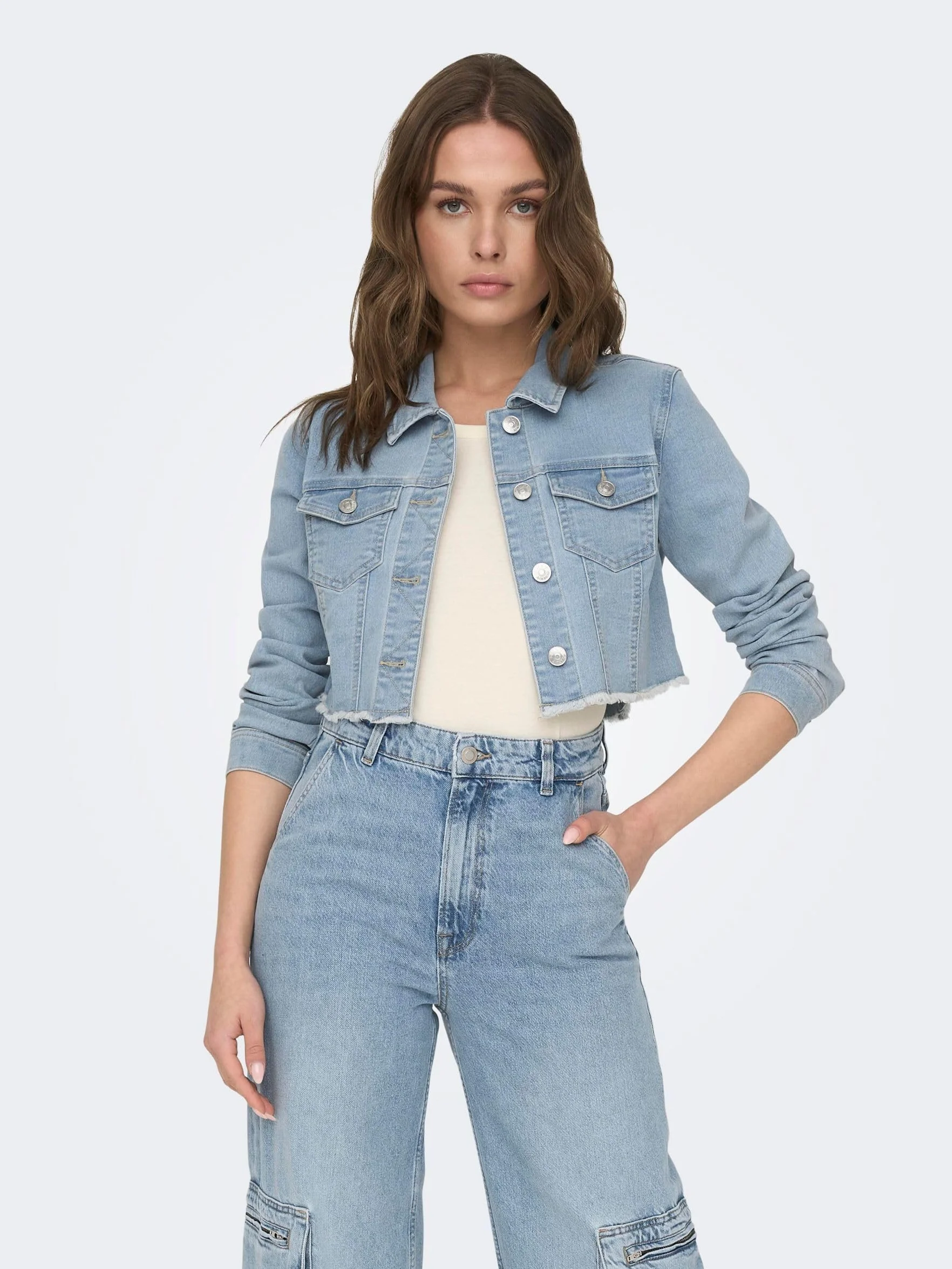 ONLY Kobieta Kurtka Jeansowa z D³ugim Rêkawem Ocieplana Kurtka z D¿insu Vintage z Elastanem ONLWONDER
