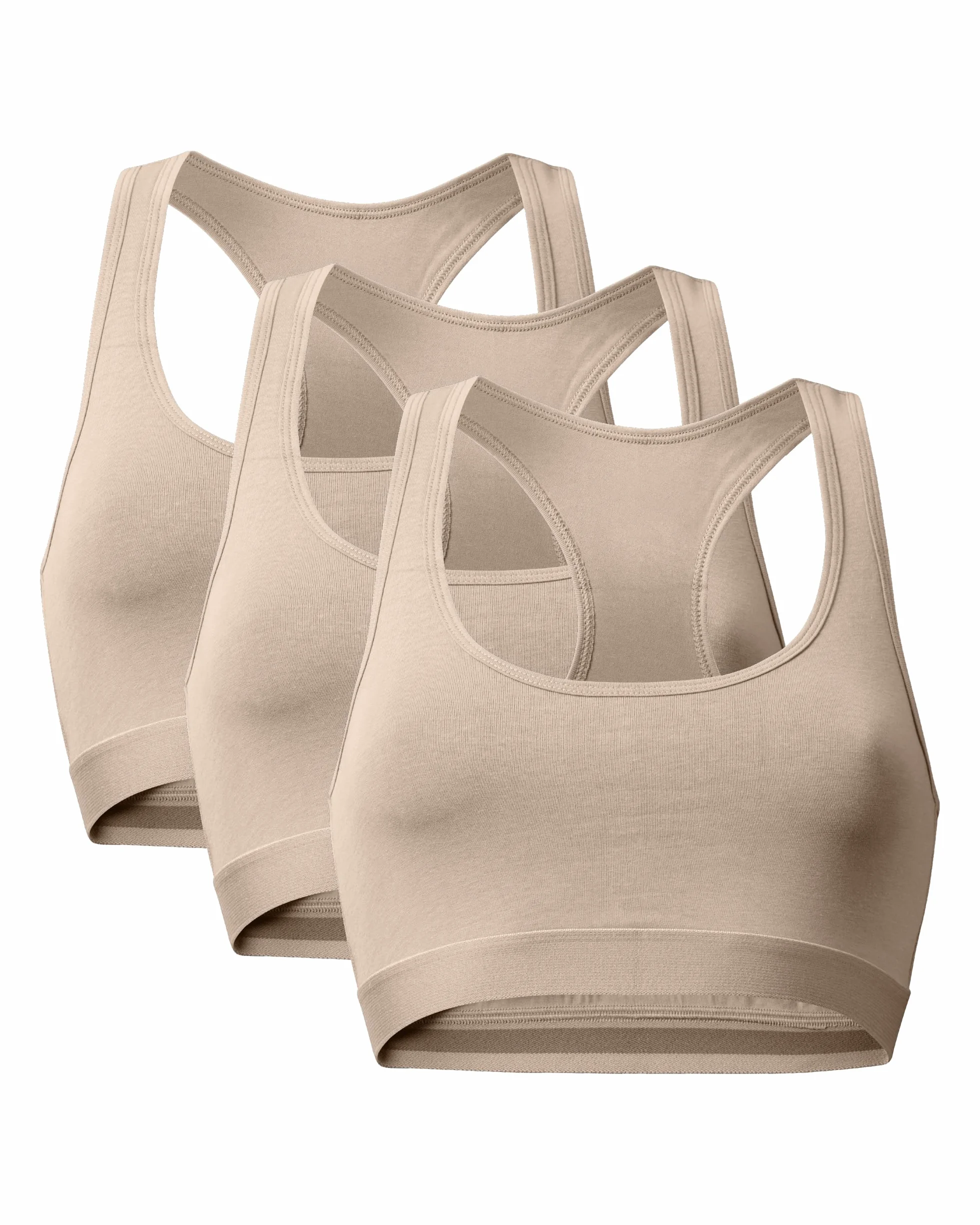 DANISH ENDURANCE Damski Stanik Sportowy Bralette z Bawełny Organicznej, Lekki Biustonosz na Siłownię, do Biegania, do Ćwiczeń i Na Co Dzień, Wygodny, Miękki, Elastyczny, Czarny, Niebieski, Szary