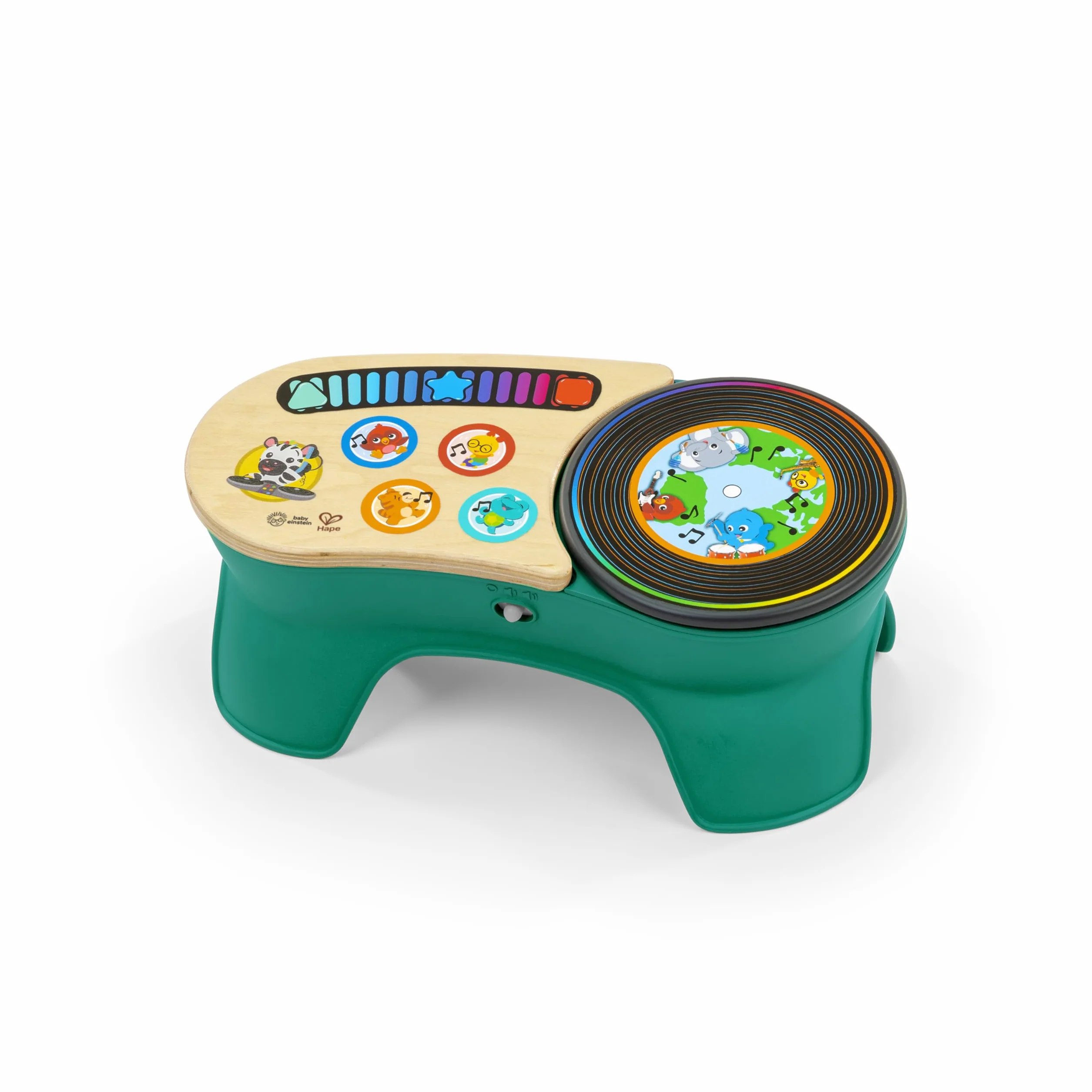 Baby Einstein, Hape DJ Discovery zabawka muzyczna gramofon, dla niemowląt, ponad 50 dźwięków i melodii, reaguje na najlżejszy dotyk, od 6 miesięcy