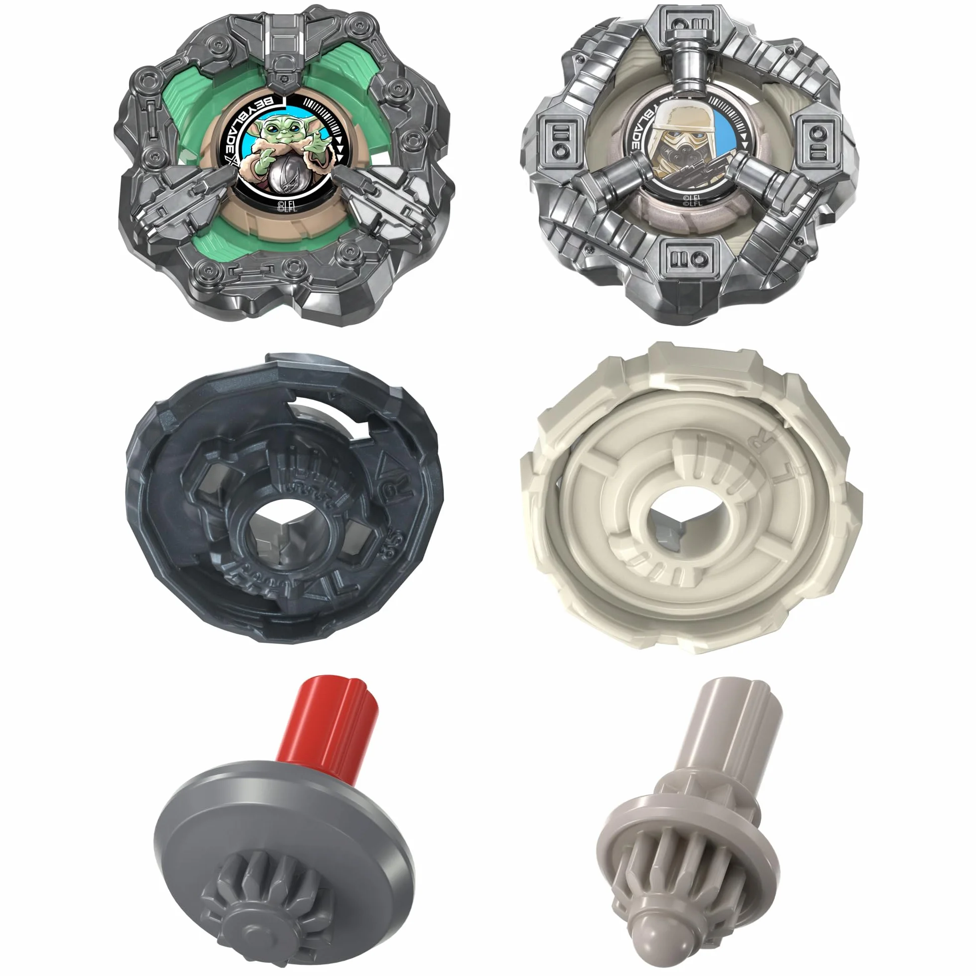 Beyblade X/Gwiezdne wojny Collab Grogu kontra Snowtrooper, 2 zabawkowe bączki Takara Tomy, 2 wyrzutnie, zabawki z Gwiezdnych wojen, wiek: od 8 lat