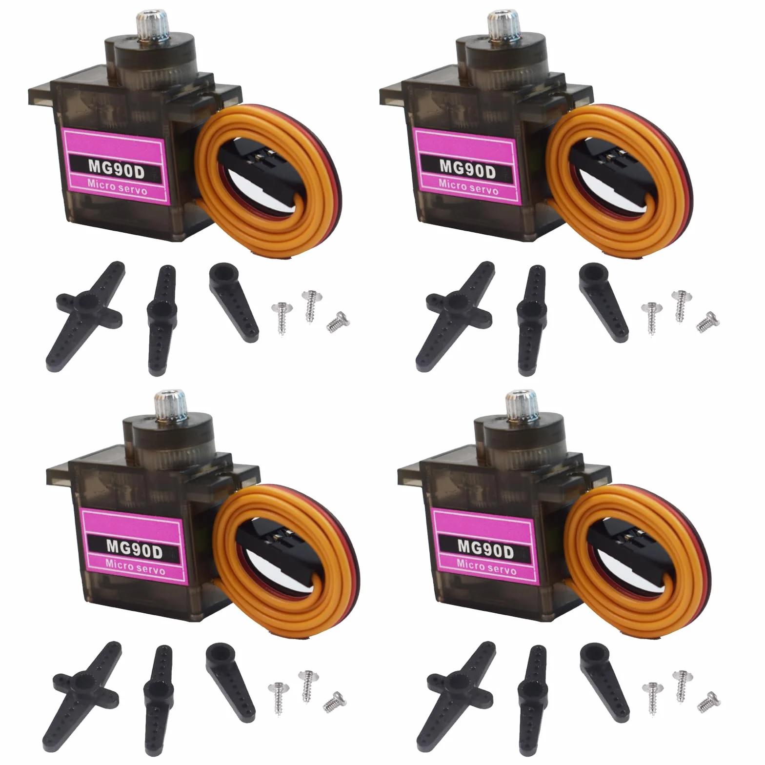 4-pak MG90D mini serwo 9g cyfrowy mikro RC Full Metal Gear 270 stopni SG90 Mini Servo Motor Ulepszony dla Arduino RC Smart Car Robot Arm 450 Samolot Łódź DIY PWM500-2500 (kąt