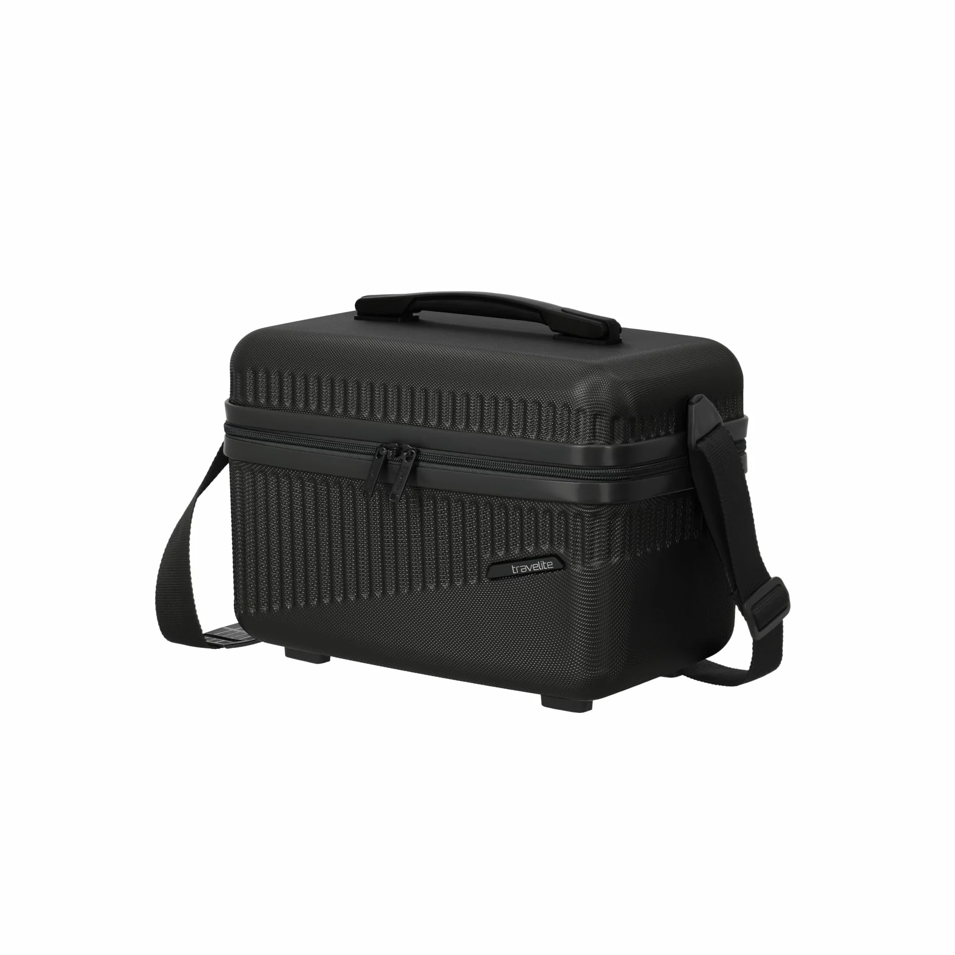 travelite bagaż podręczny 4 koła, Kolor: czarny, Beautycase 36 cm, Twarde etui kosmetyczne