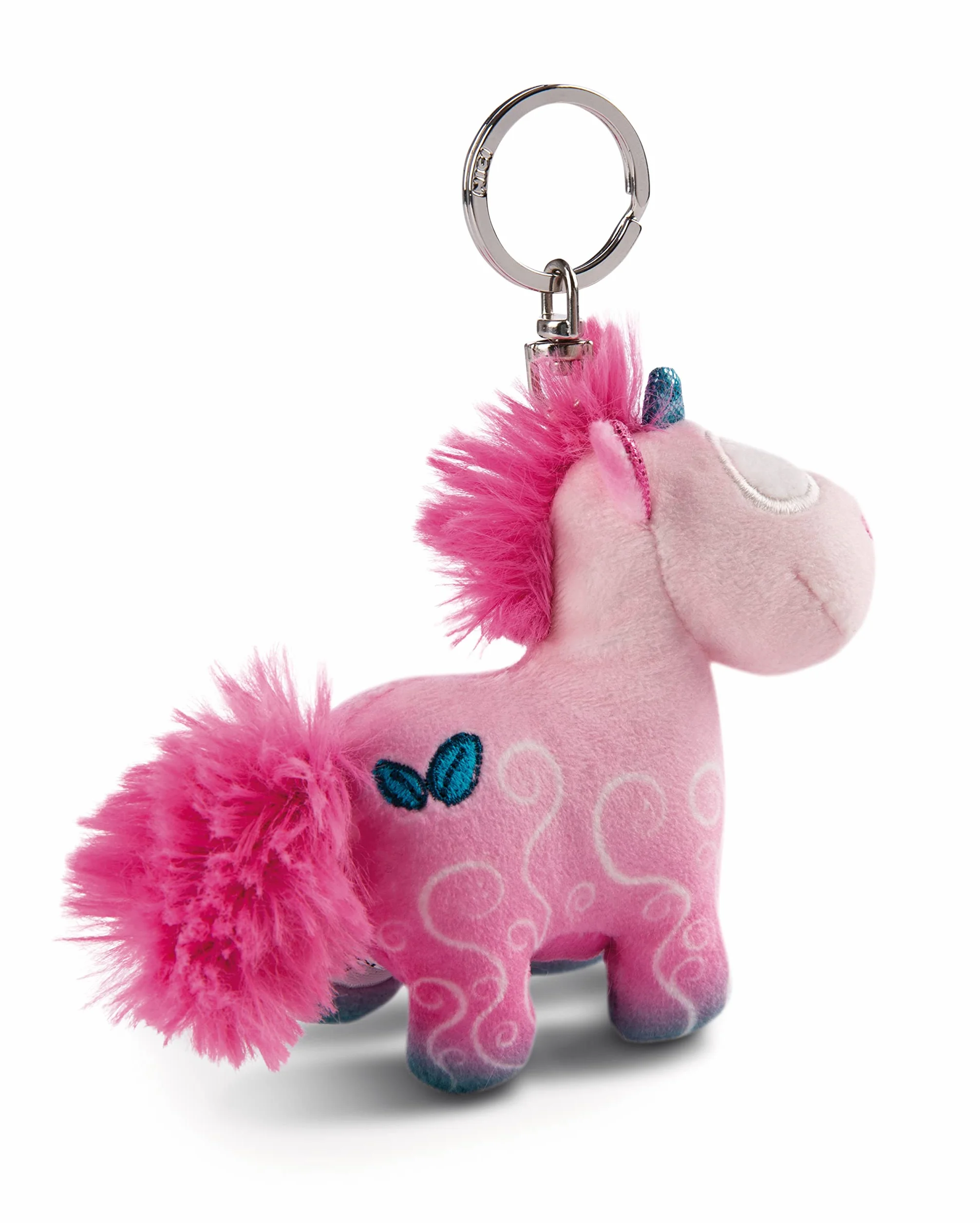 NICI Breloczek jednorożec Midnight Floral 10cm różowy - Pluszowy towarzysz ze zrównoważonej produkcji przytulanka zwierzęca z kółkiem na klucze do smyczy, breloka i uchwytu
