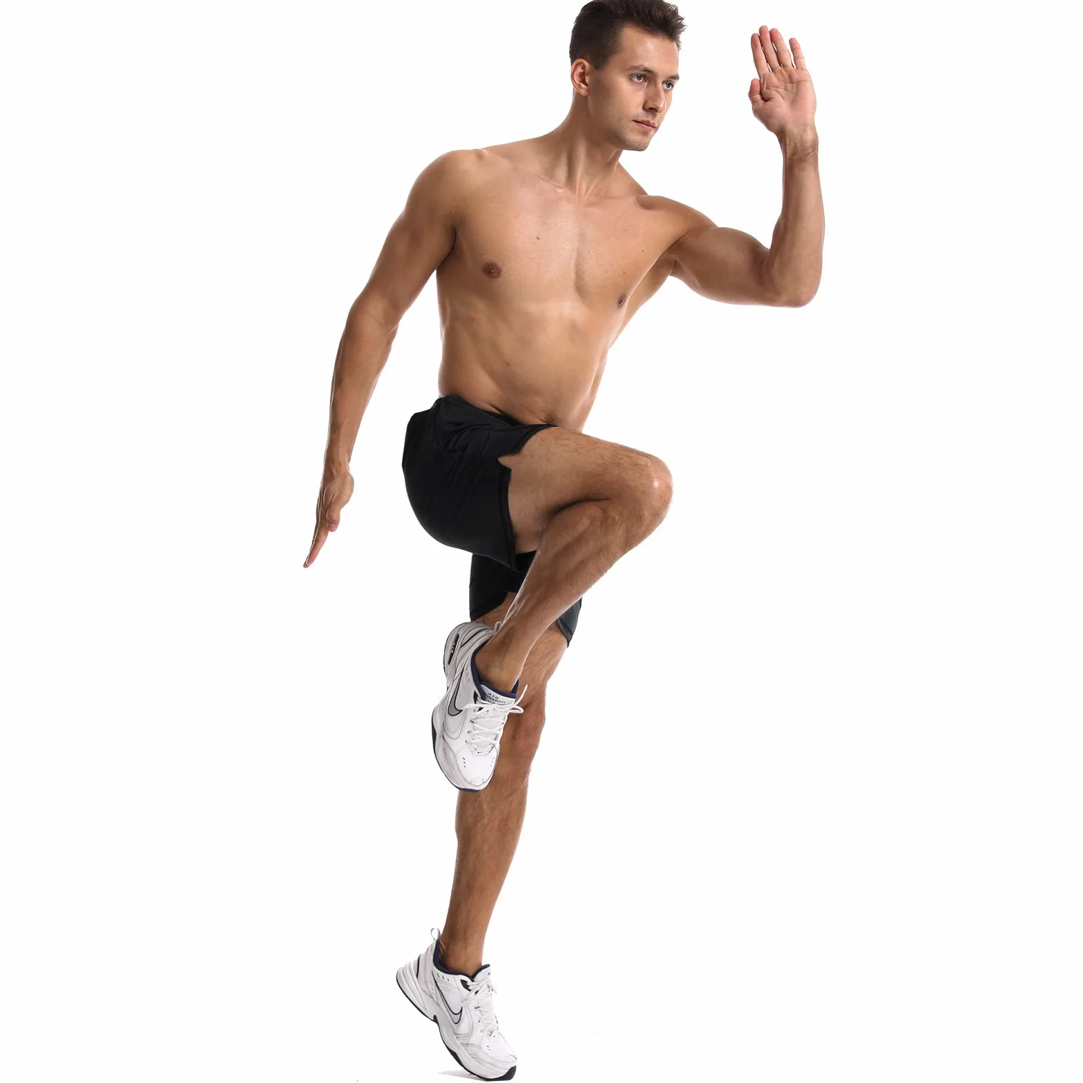 Męskie spodenki do biegania na siłownię lekkie dzianinowe spodenki oddychające spodenki treningowe fitness szybkoschnące z kieszeniami na zamek błyskawiczny