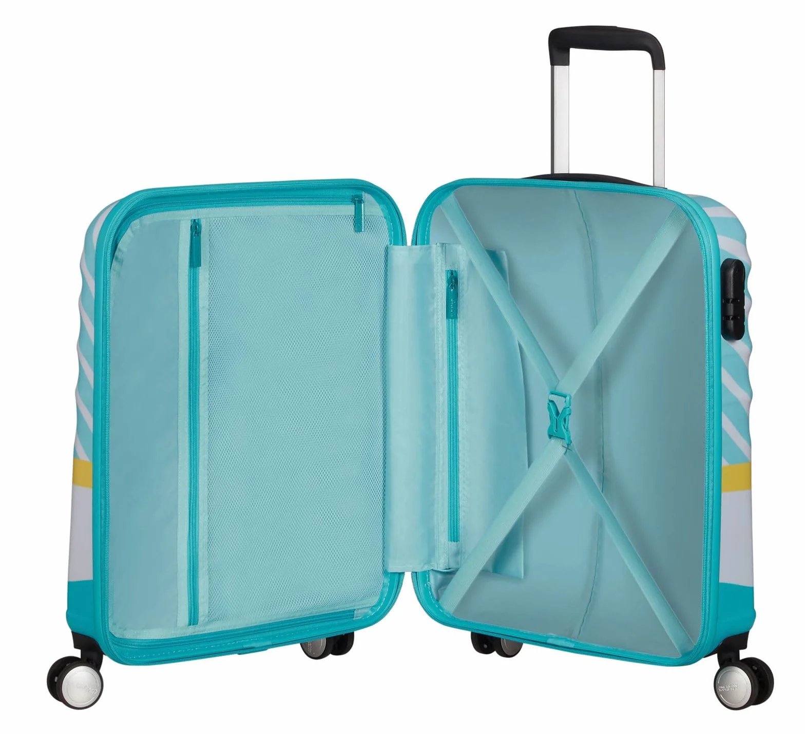 American Tourister Wavebreaker Disney - Walizka Kabinowa 55x40x20 cm, Walizka Twarda, Trolley Kabinowy dla Ryanair & Wiekszosci Linii Lotniczych - Mickey Blue Kiss