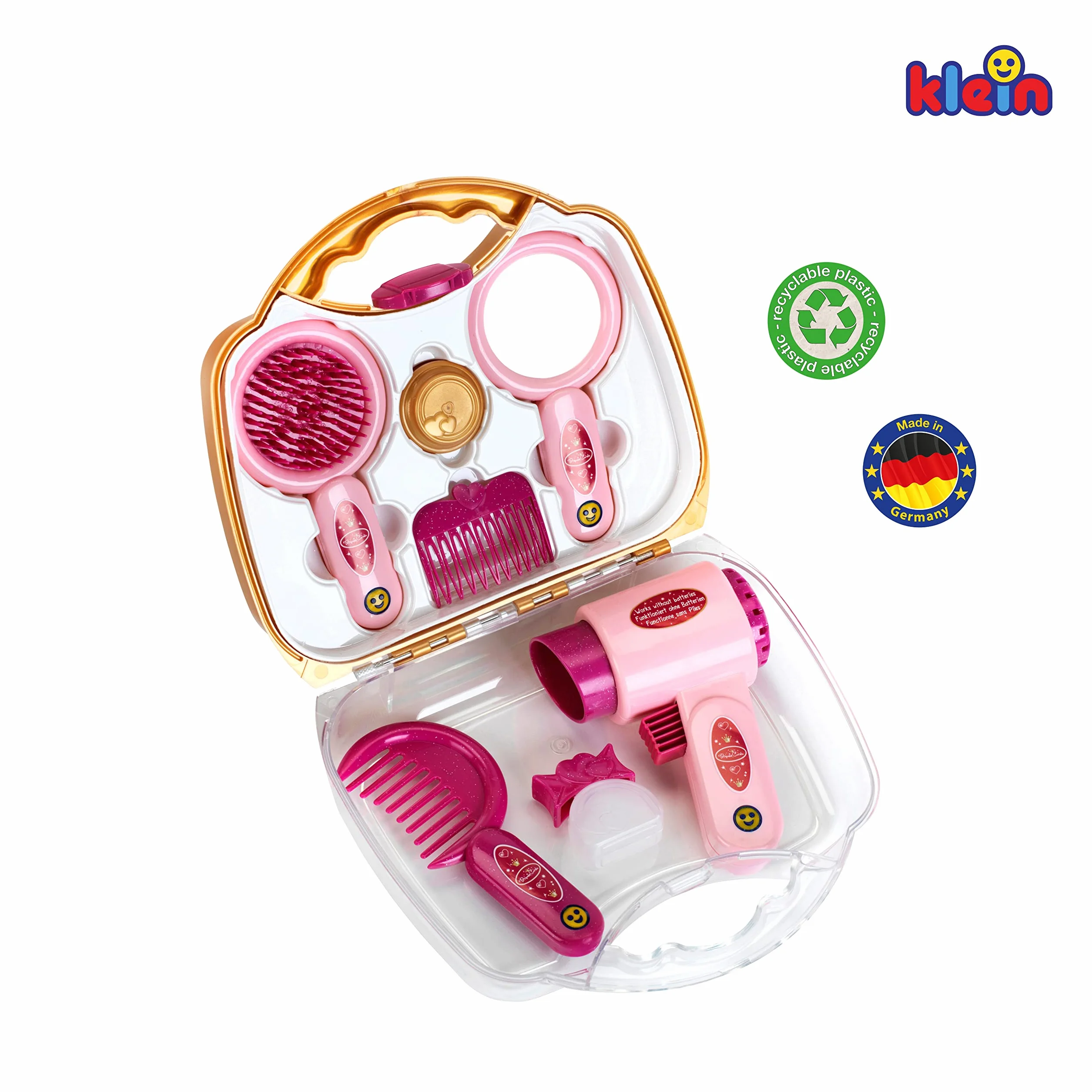 Theo Klein 5273 Princess Coralie Hairdressing Case I With hairdryer, extensive styling Accessories, mirror, brush and much more I Toys for Children Aged 3 and over