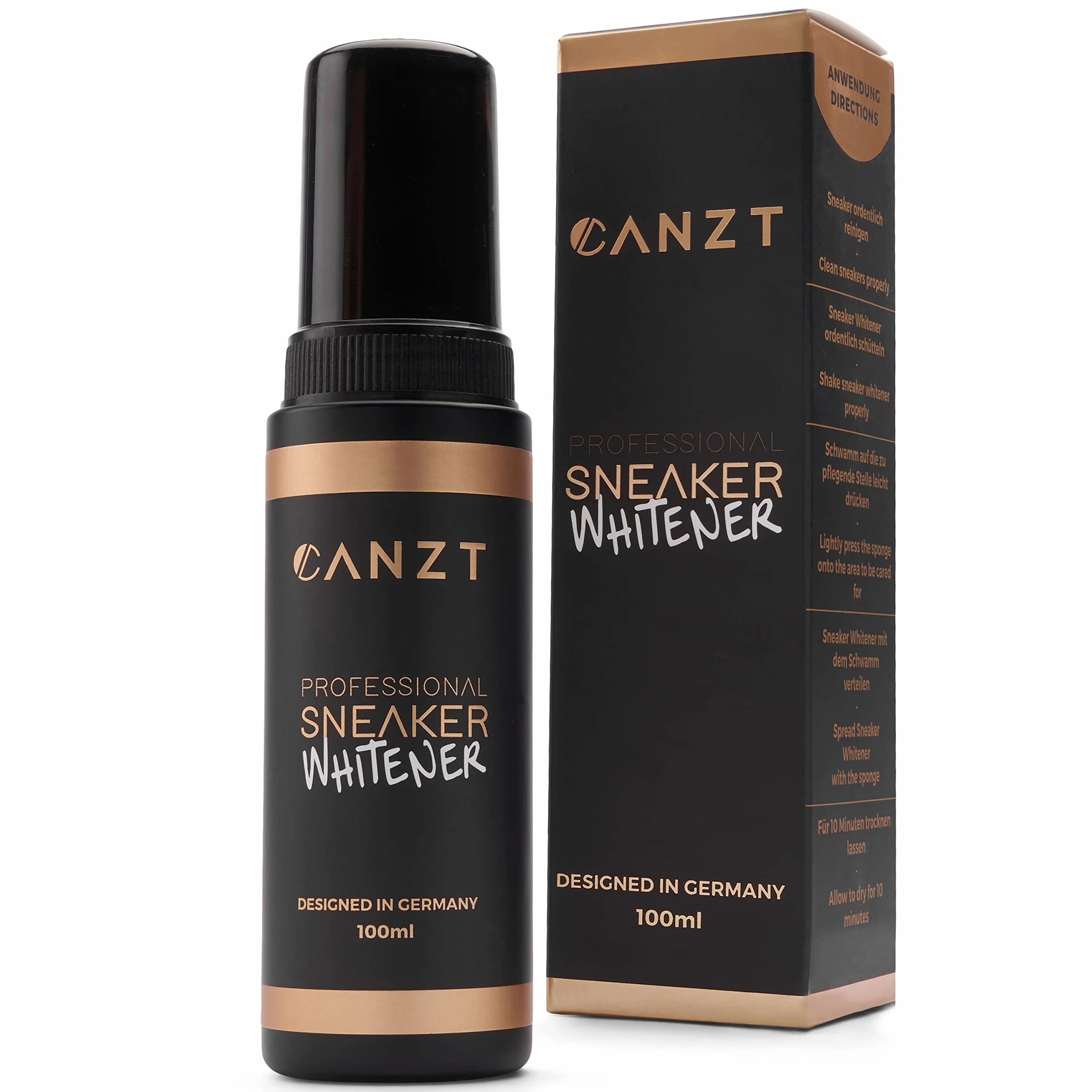 Canzt Sneaker Whitener – Biała pasta do butów sportowych i skórzanych – Odnawia kolor białych sneakersów i podeszw – 100 ml do pielęgnacji obuwia