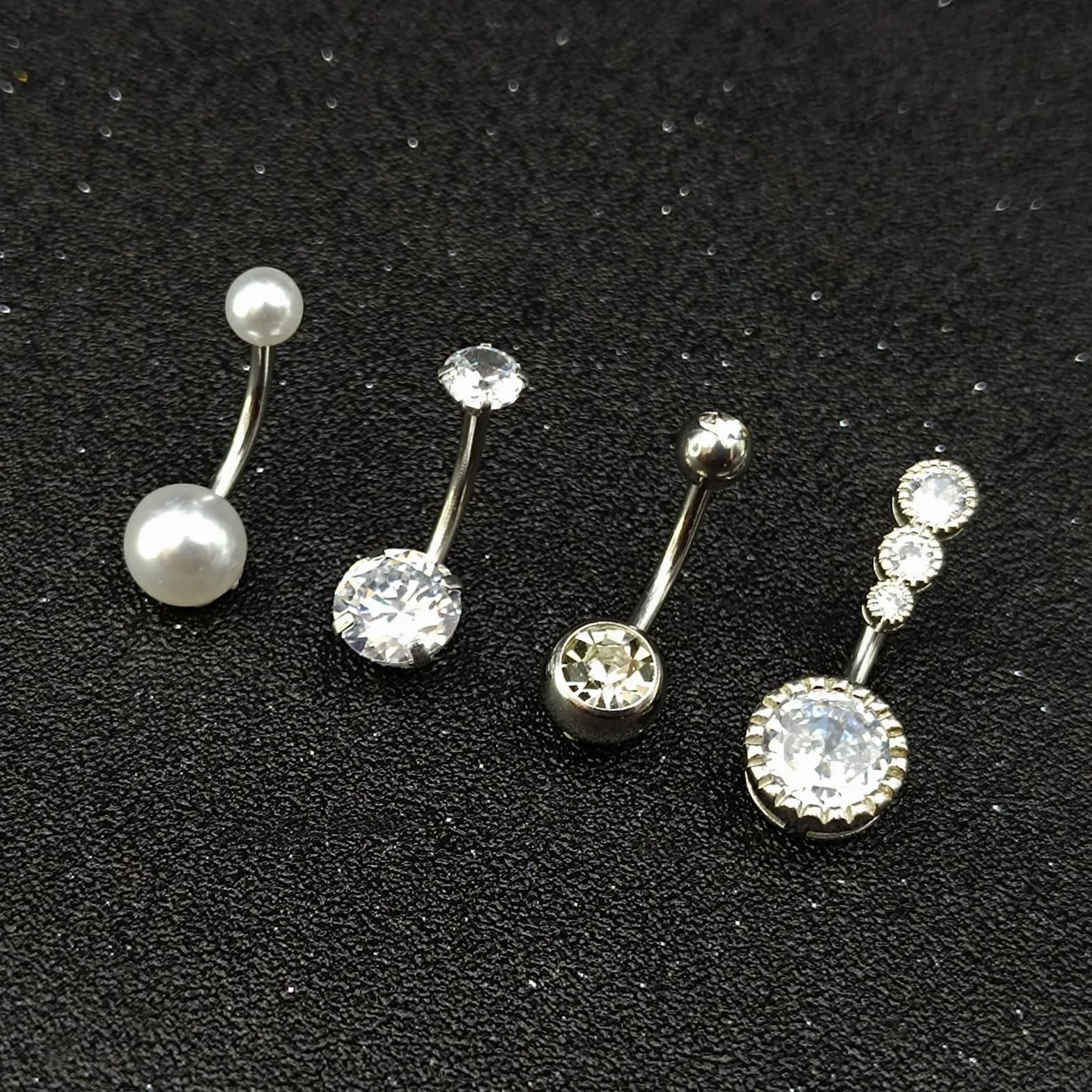 4 sztuk piercing pępek stal chirurgiczna 6mm 8mm 10mm 12mm 14mm piercing pępek 14G srebrny złoty kryształ serce biżuteria do przekłuwania pępka
