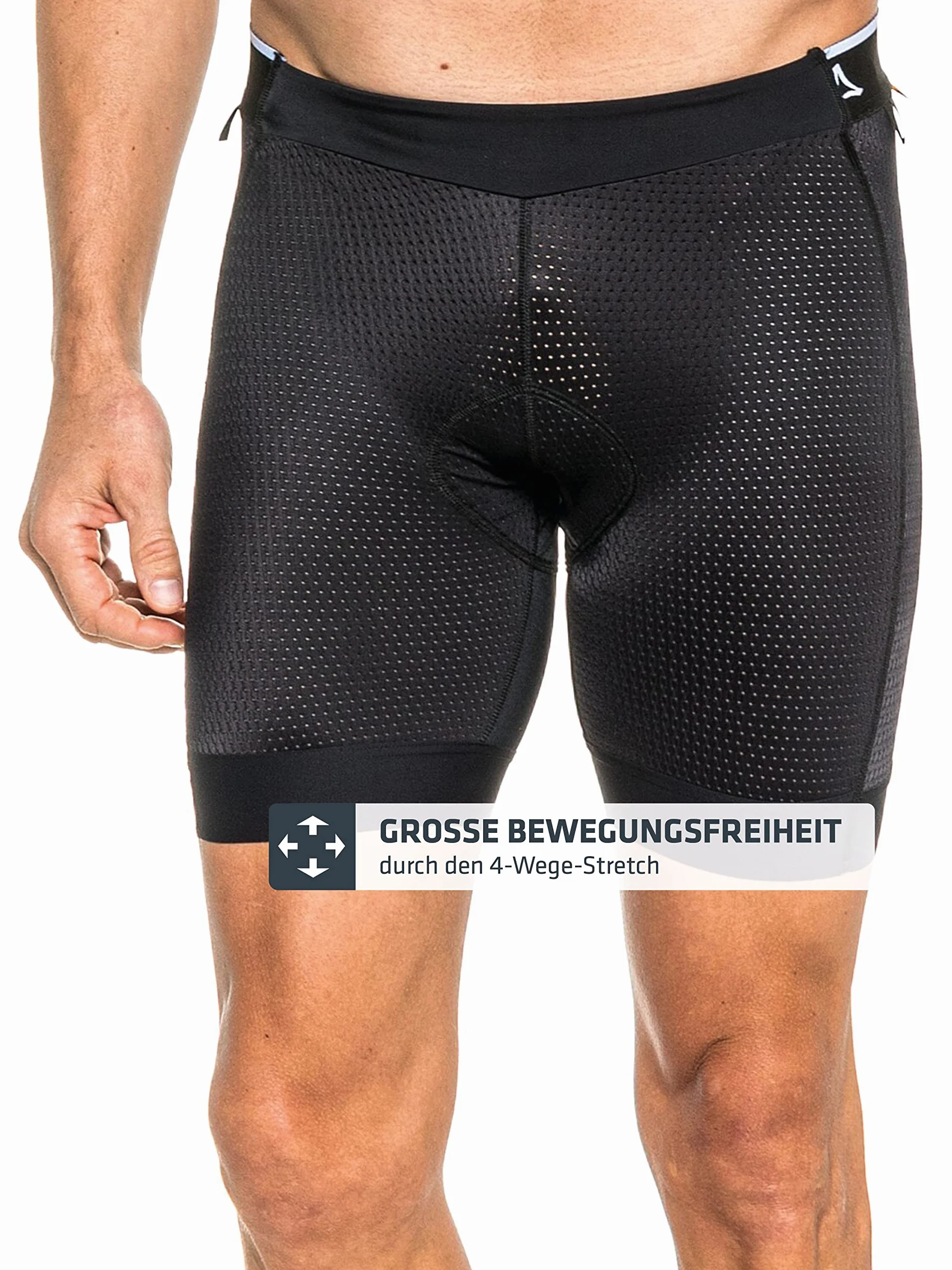 Schöffel Skin Pants 8h M - Oddychające spodnie rowerowe ze stretchem z wyściółką i mappingiem, majtki rowerowe z bakteriostatyczną powłoką azotanu srebra Mężczyźni