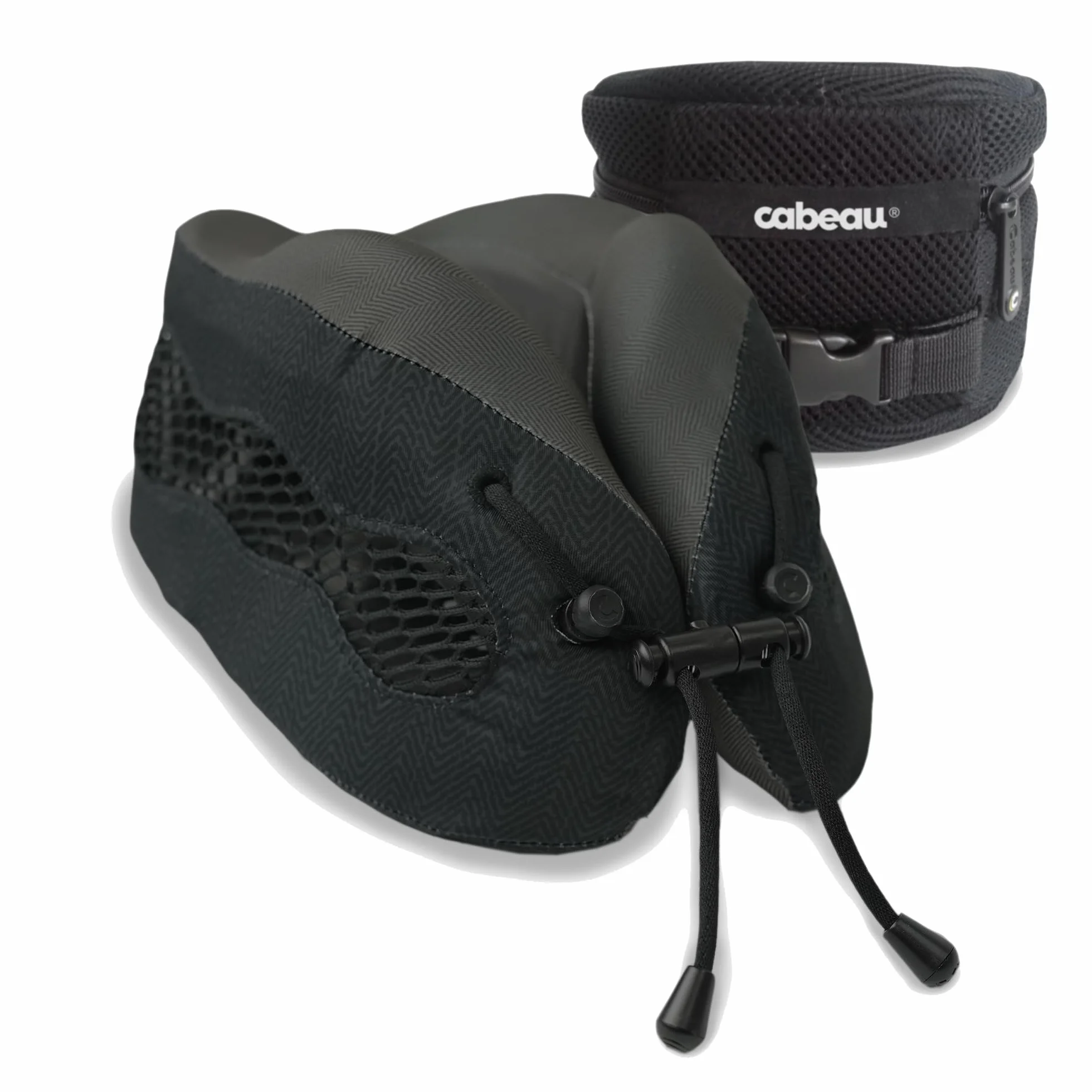 Cabeau Evolution Cool Travel Pillow - The Best Air Circulating Head and Neck Memory Foam Cooling Travel Pillow - Black