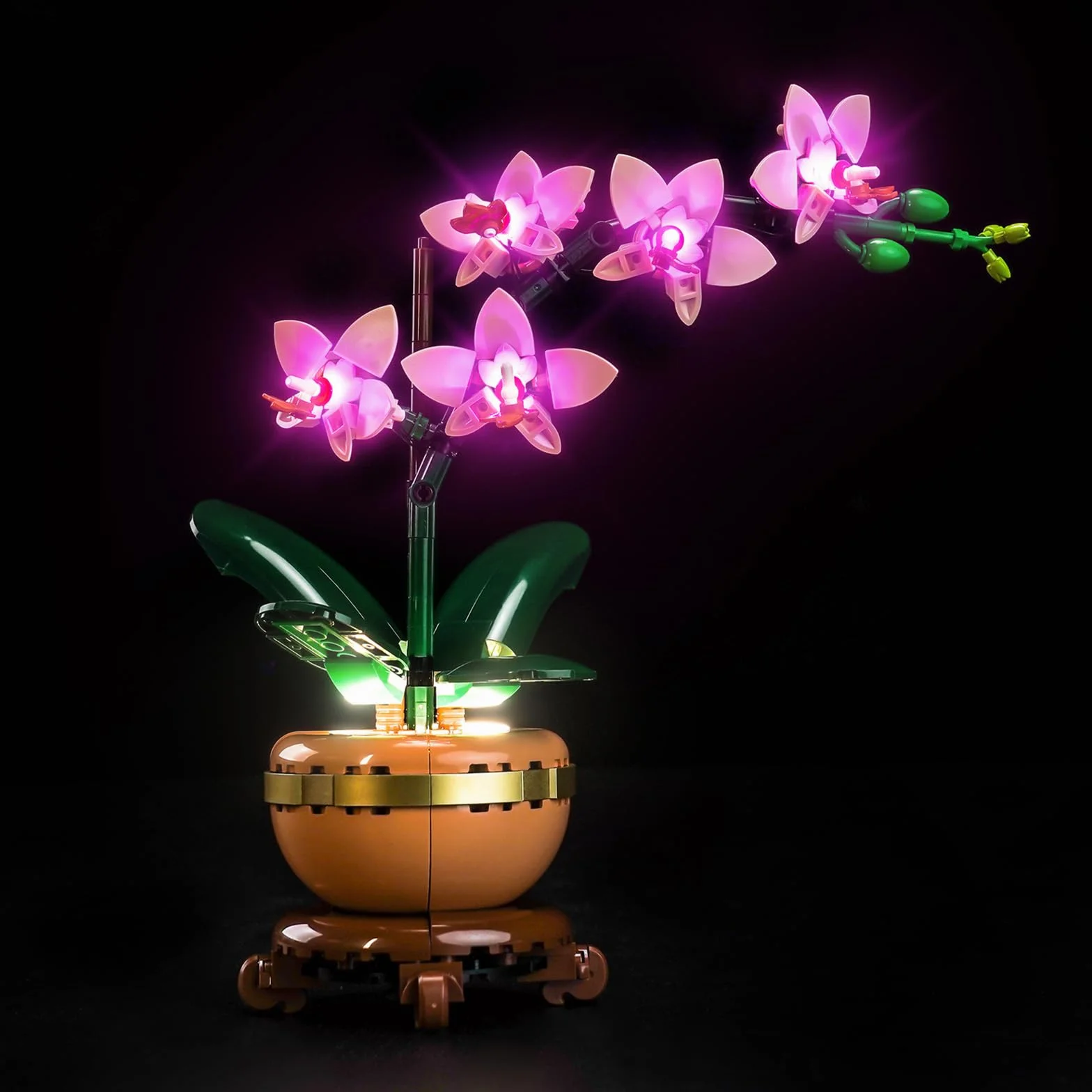 BrickBling Zestaw oświetleniowy kompatybilny z Lego 10343 Mini Orchid Botanical Collection Set (nie jest to model), zestaw oświetlenia LED, kompatybilny z mini orchideą 10343, kreatywna zabawka