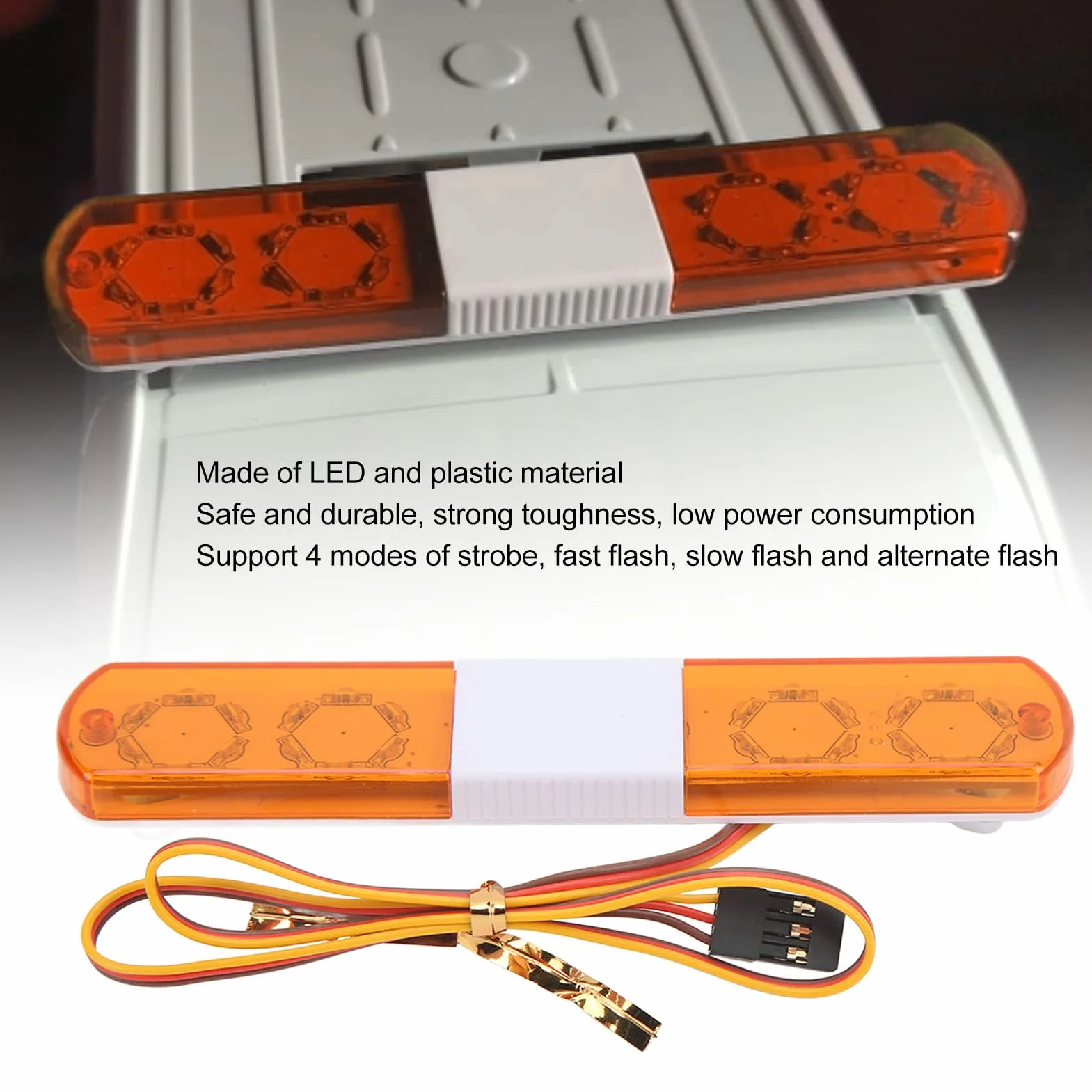 VGEBY RC LED Police Light 4 tryby dla samochodów RC 1/8 1/10 Światło alarmowe LED Niebieski Czerwony Żółty Czerwony Niebieski (ŻÓŁTY)