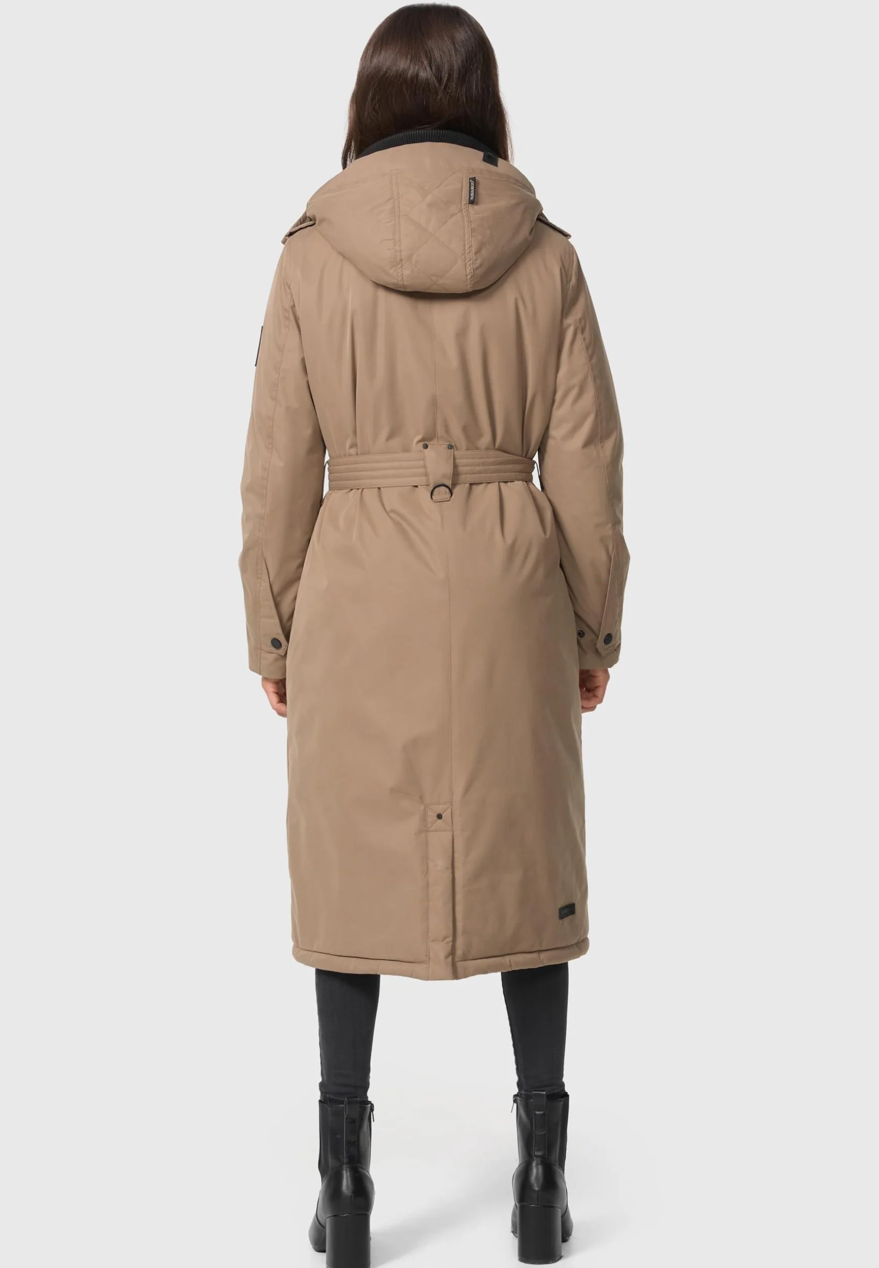 Navahoo Damski płaszcz zimowy, ciepła parka, długa z wysokim kołnierzem i miękkim kapturem, Hokulanii, XS-XXL