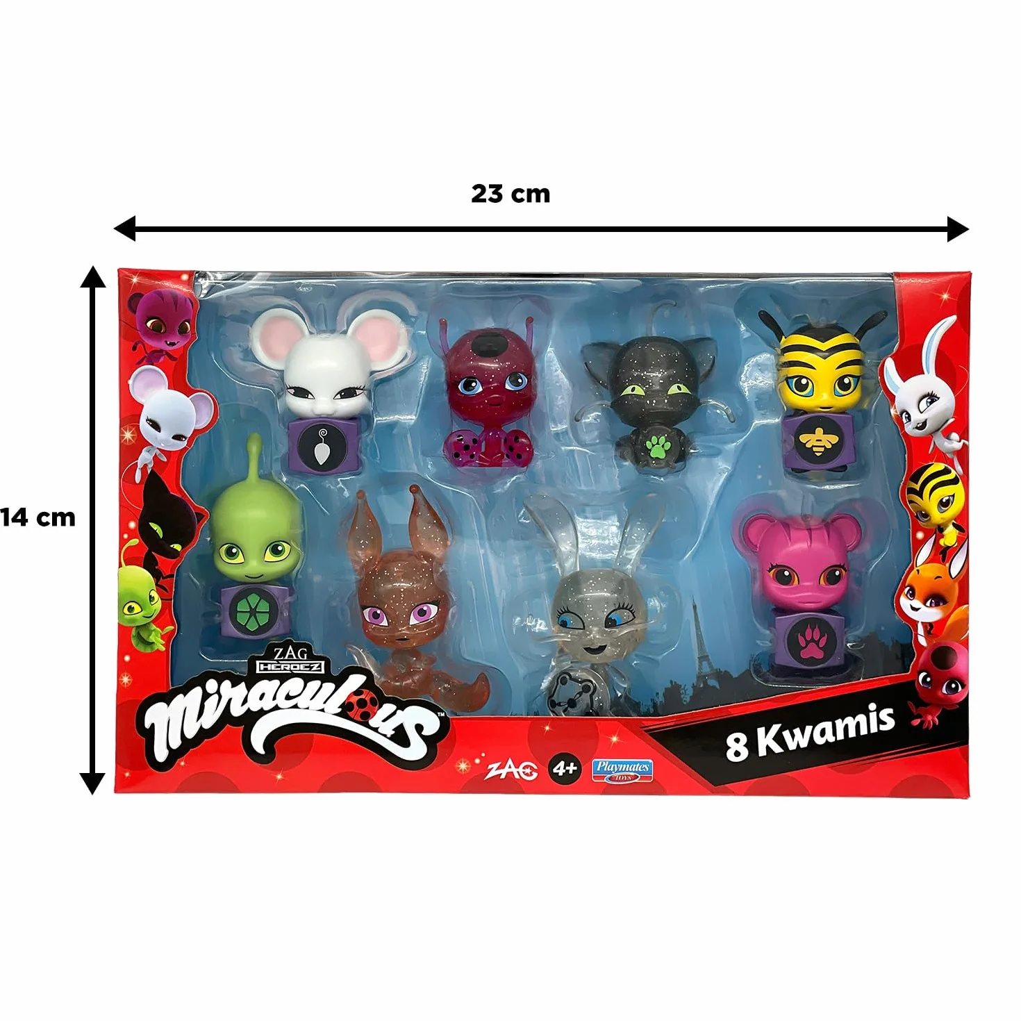 BANDAI - Miraculous – zestaw 8 figurki Kwamis – kolekcja mini figurek – szkatulka z 8 kwamisami – zabawka od 4 lat – P50532