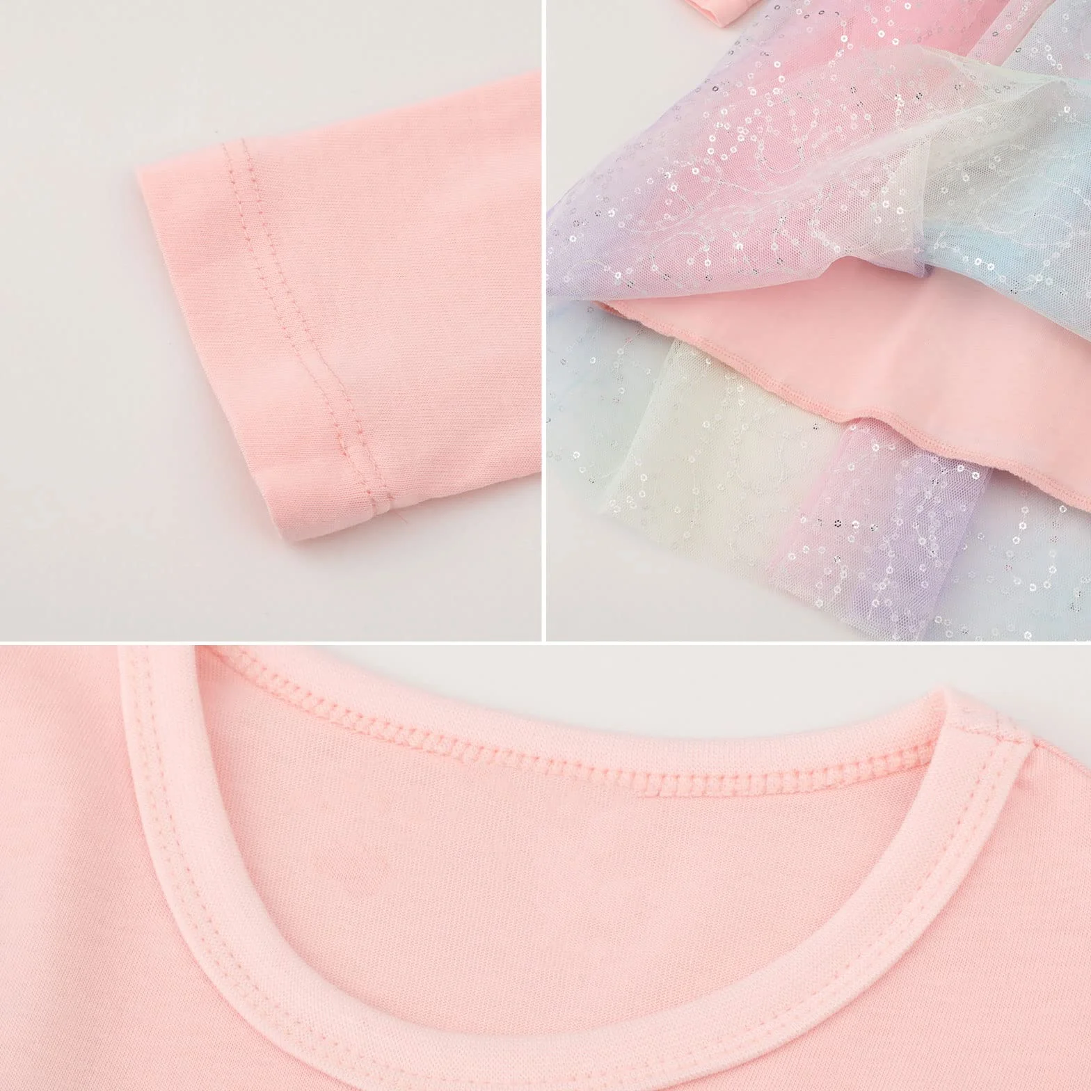 Dziewczęce sukienki z krótkim rękawem bawełniana sukienka wiosna lato tiulowa sukienka t-shirt codzienne stroje zwierzę haft paski cekiny sukienka dla dzieci malucha dziewczynki 2-7 lat