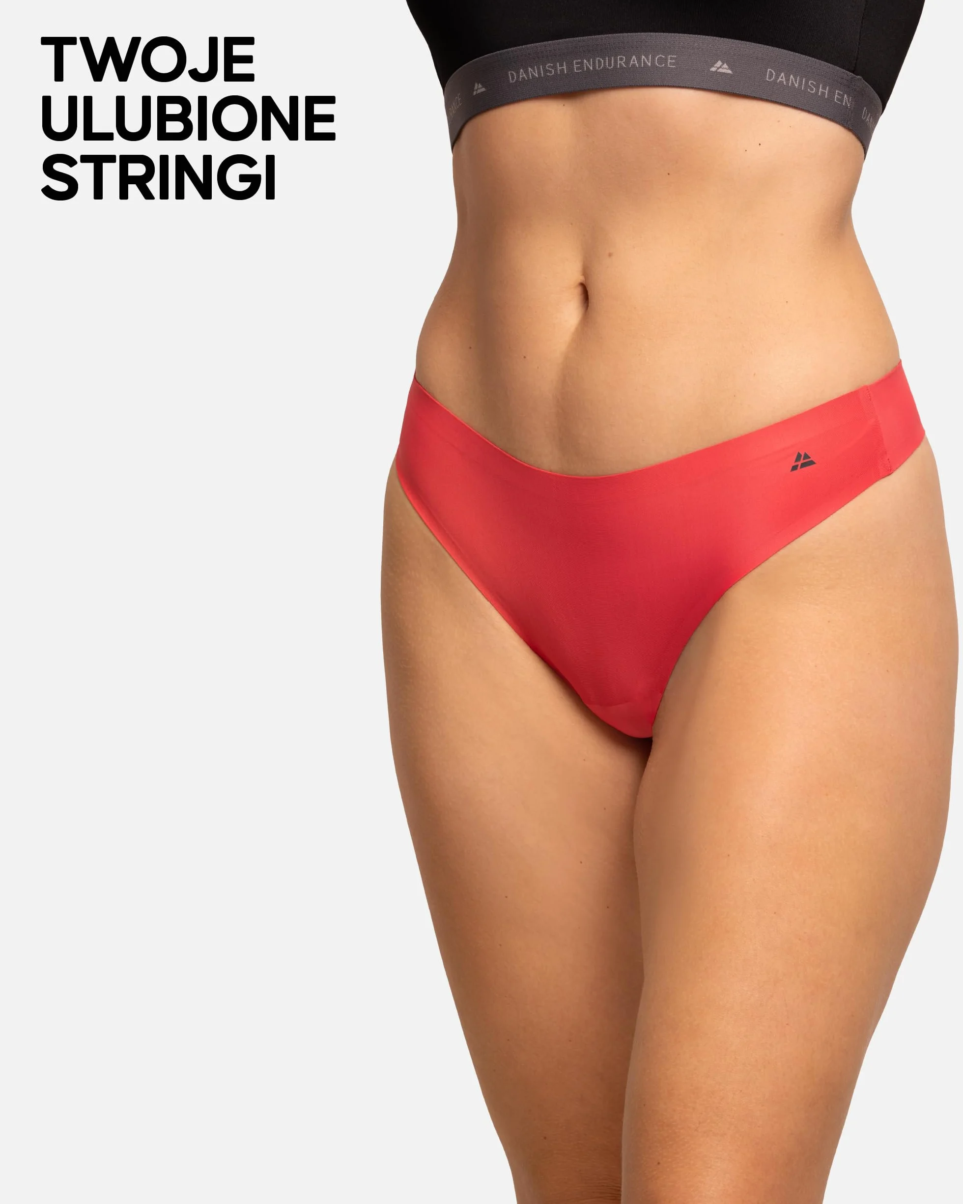 DANISH ENDURANCE Damskie Stringi Sportowe, Nieodznaczająca Się Bielizna, na Siłownię, na Co Dzień, Fitness, Joga, Czarne, Szare, Różowe 3-PACK