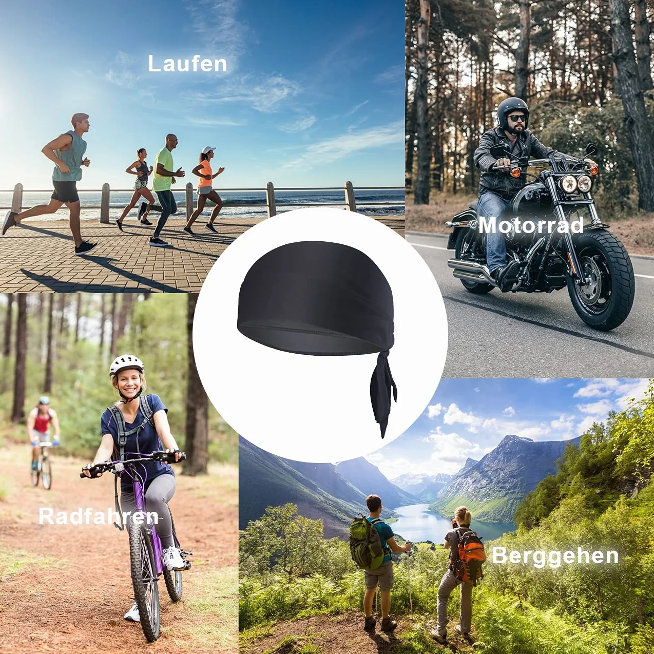 Czapka bandana pod kask rowerowy, letnia, chusta na głowę, chusta na głowę, piratów, przewiewny materiał, do pływania, joggingu, biegania, wędrówek, wędrówek górskich, jazdy na rowerze i