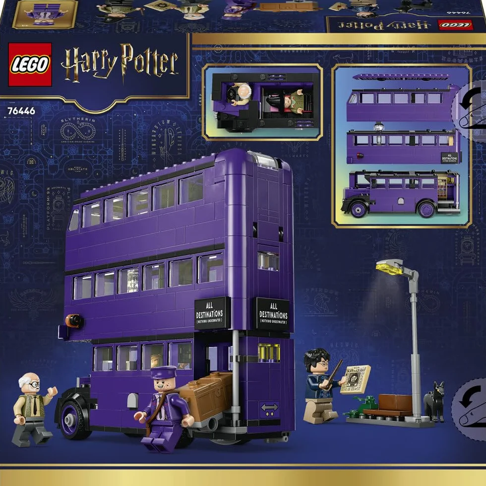 LEGO Harry Potter Przygoda na pokładzie Błędnego Rycerza, pomysł na prezent mikołajkowy dla dziewczynek i chłopców, zabawka dla dziecka, szczegółowy model magicznego autobusu i 5 postaci 76446