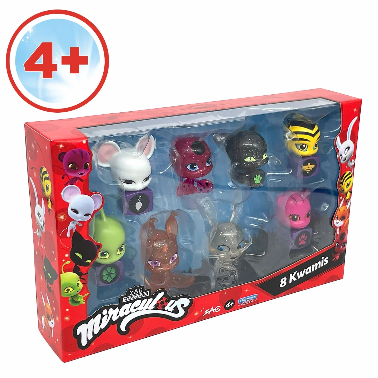 BANDAI - Miraculous – zestaw 8 figurki Kwamis – kolekcja mini figurek – szkatulka z 8 kwamisami – zabawka od 4 lat – P50532