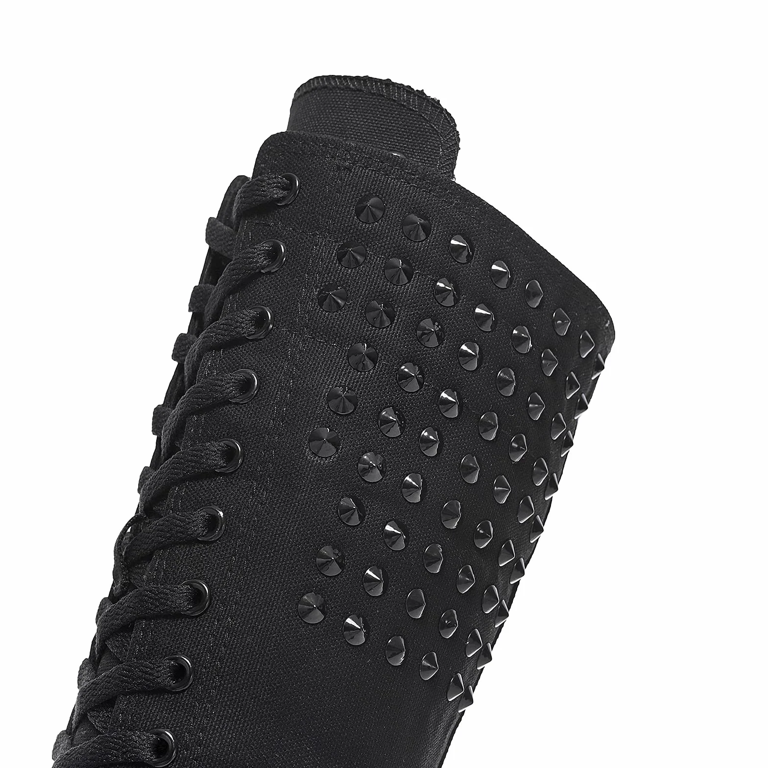 Momuk Styl punkowy, długie nity, buty z płótna żaglowego, wysokość do kolan, swobodne, modne buty rockowe dla kobiet i dziewcząt