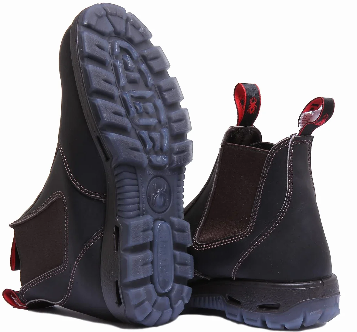 Redback USBBK buty Chelsea czarne ze stalowym noskiem