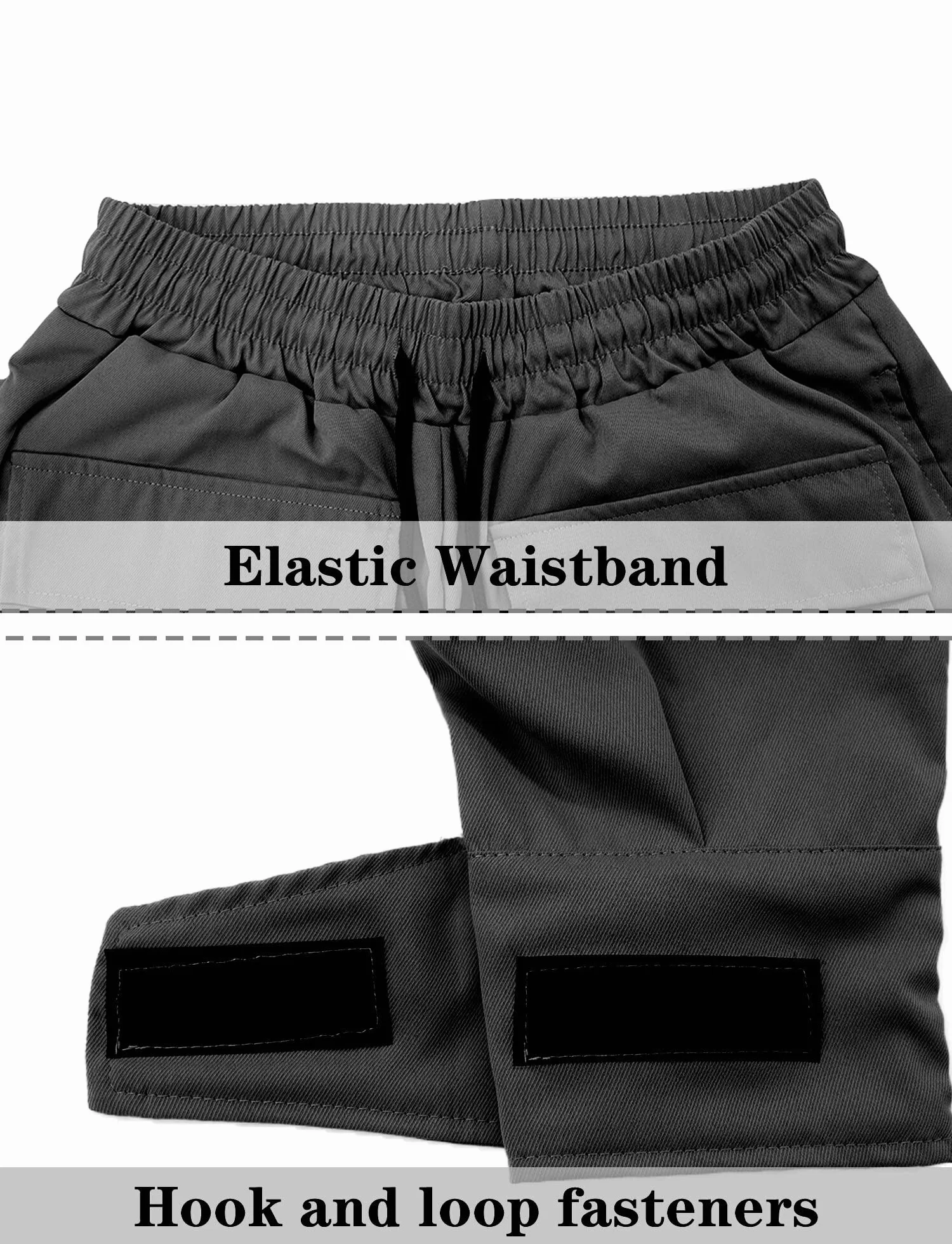 AIEOE Męskie spodnie cargo Hip Hop Techwear Cargo spodnie z odblaskowymi paskami, Streetwear Punk Pants Joggger spodnie do biegania z kieszeniami, gumowy ściągacz
