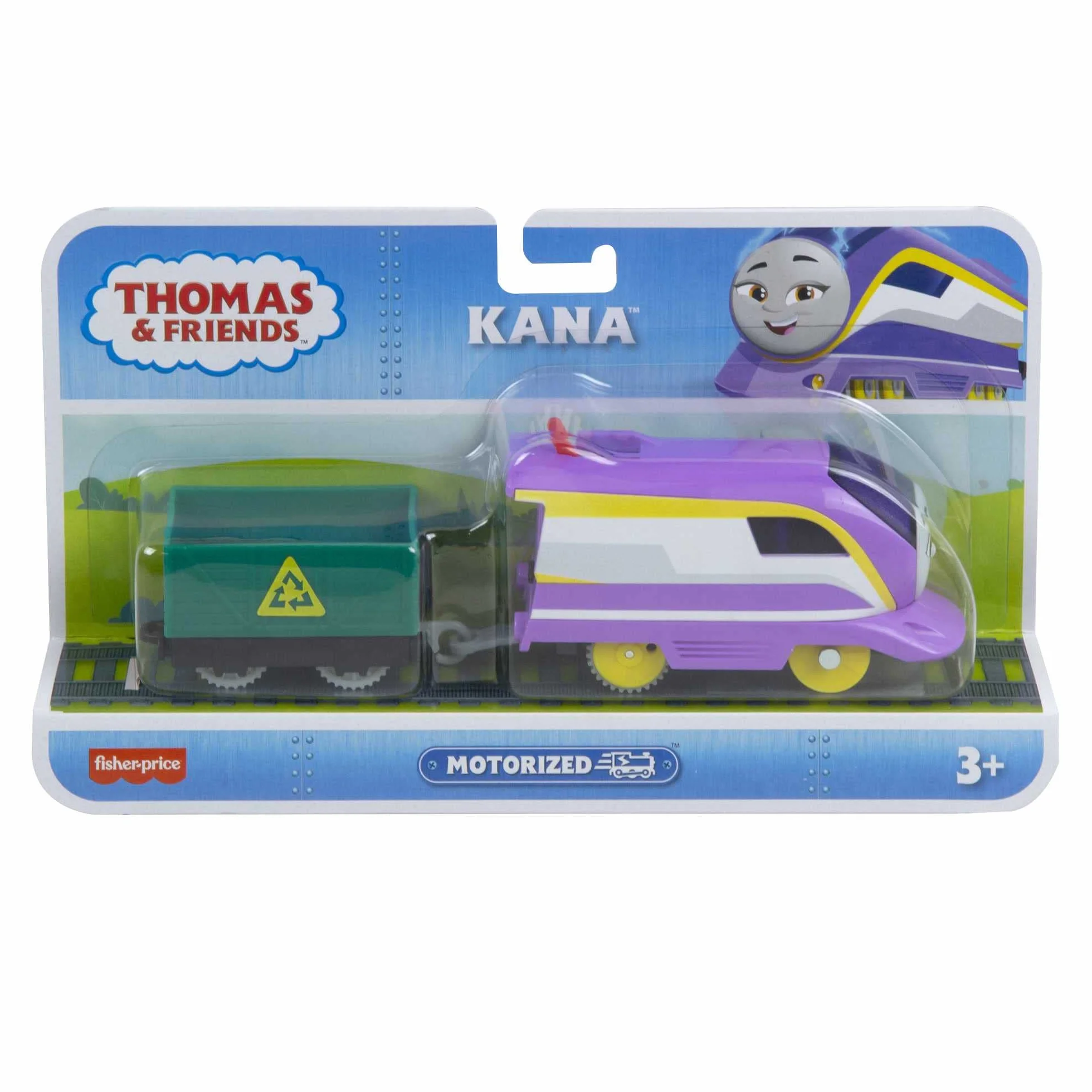 Thomas & Friends HDY69 Zmotoryzowany pociąg zabawkowy Kana zasilany bateriami silnik z ładunkiem do zabawy w wieku przedszkolnym od 3 lat, HDY69