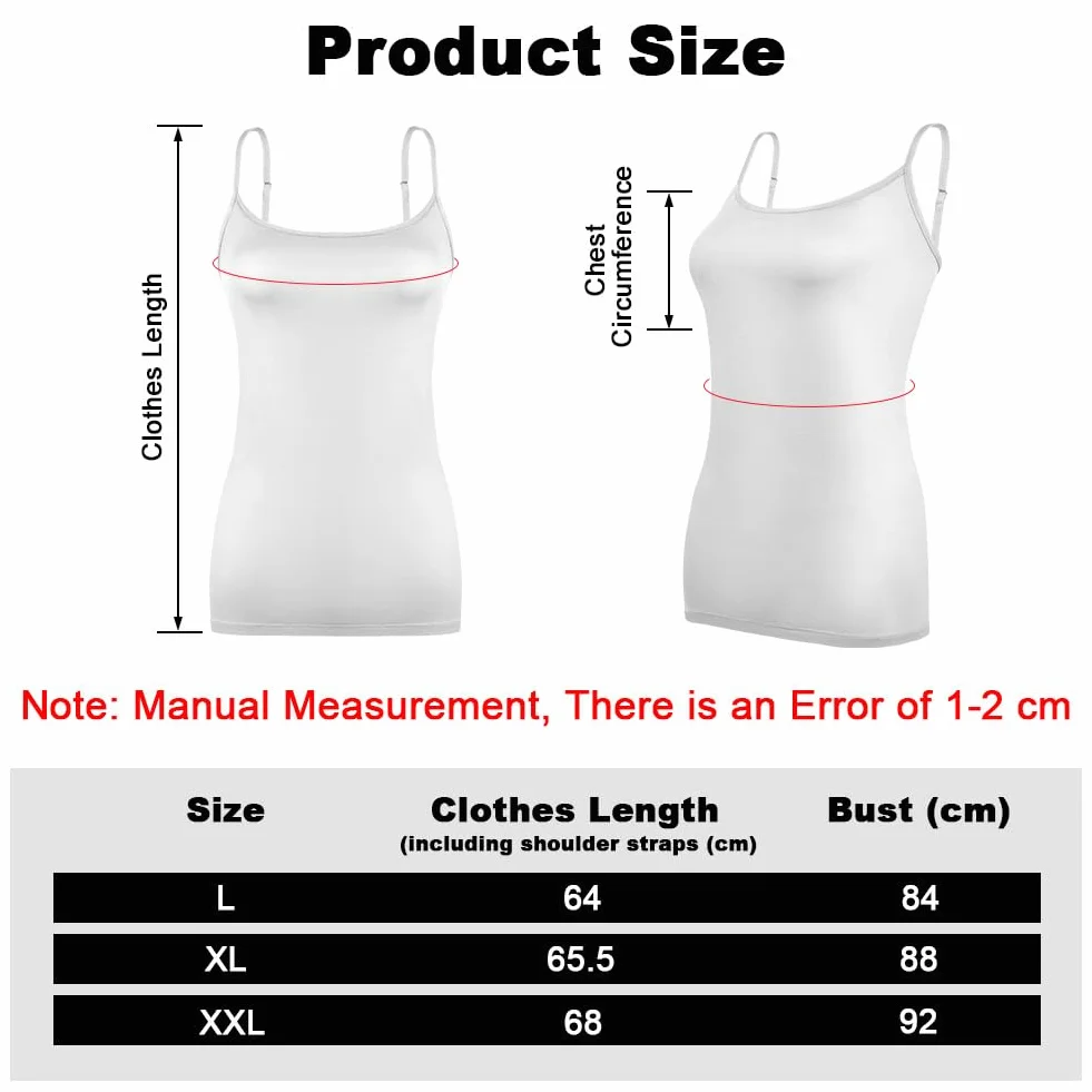 Aomig Damski tank top z rozciągliwymi ramiączkami, regulowane ramiączka Spaghetti Podstawowy, Koszulka bez rękawów Camisole Camis, odpowiedni dla kobiet i dziewcząt do ćwiczeń, jogi