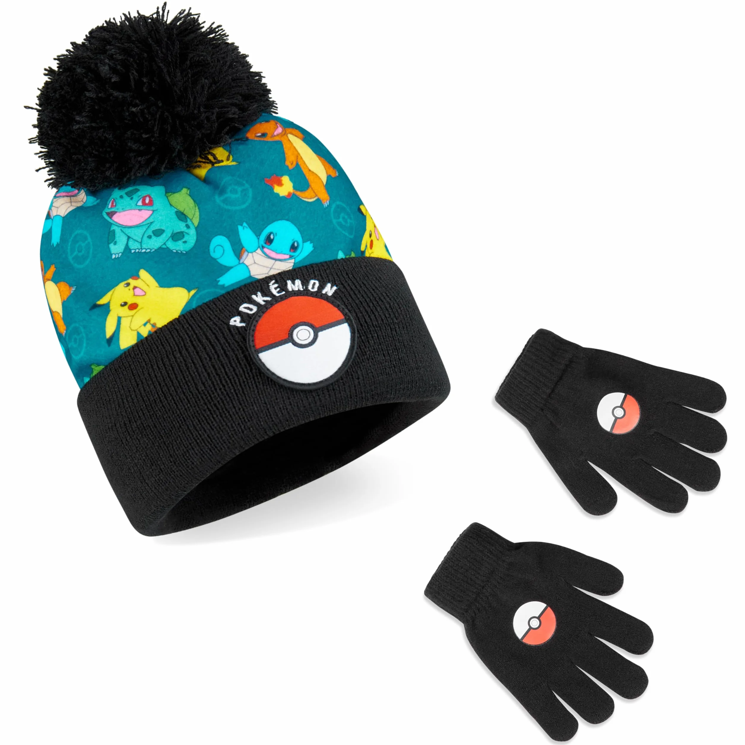 Pokémon Pokemon Aop Beanie i zestaw rękawiczek Jeden Rozmiar Wielobarwność