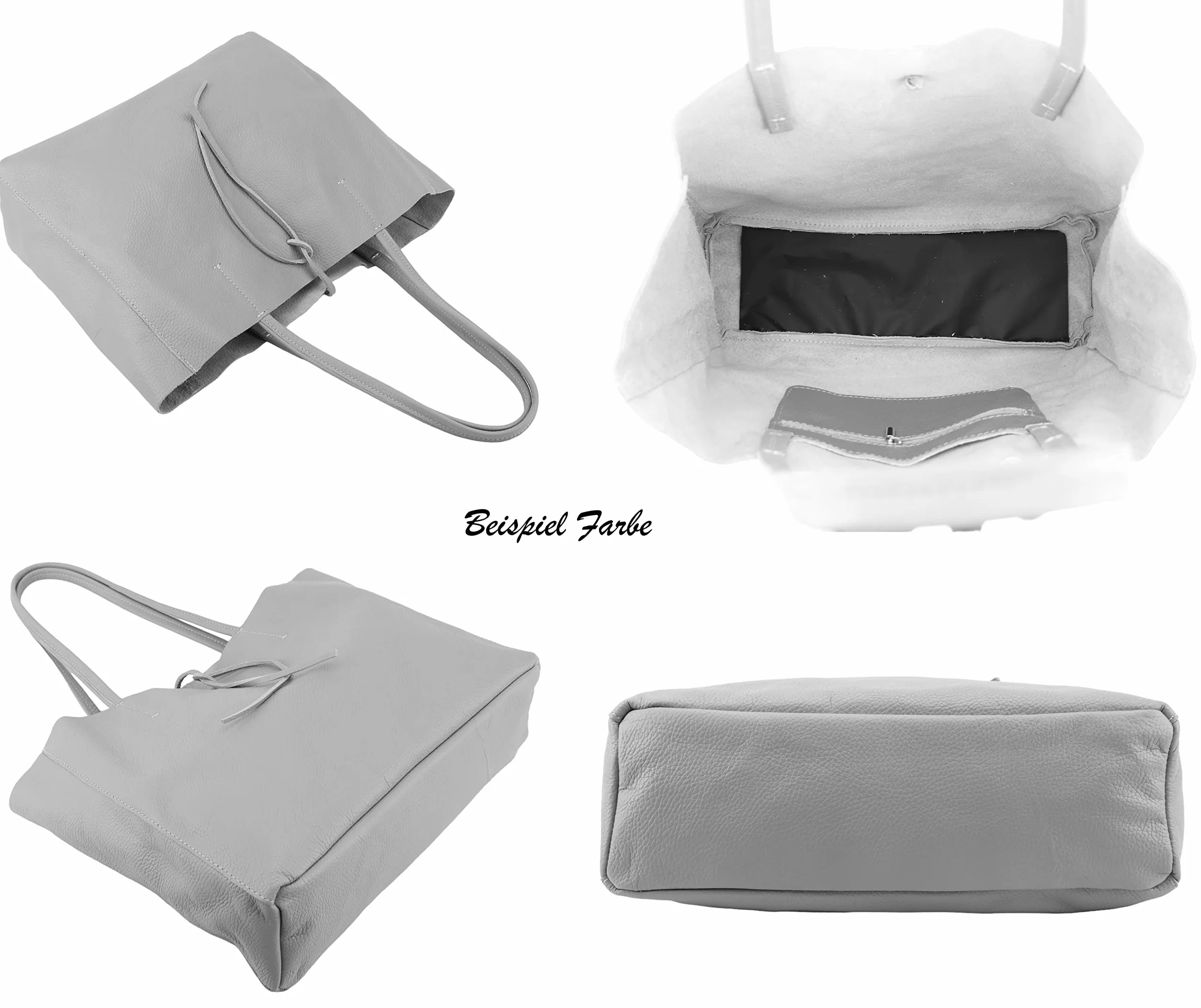 SH Leder ® Damska torba na zakupy z prawdziwej skóry bydlęcej w formacie poziomym z kieszenią wewnętrzną w wielu kolorach torba na ramię torba z uchwytem 30 x 37 cm Maja G514