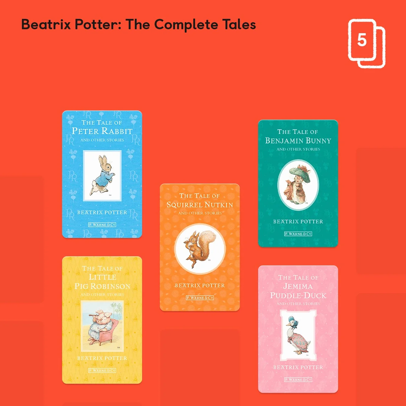 YOTO: Beatrix Potter – The Complete Tales w języku angielskim. Opowieści dla dzieci Audio bez ekranu z klasycznymi historiami do zabawy, spania lub podróży. 5 kart kompatybilnych z odtwarzaczem i mini
