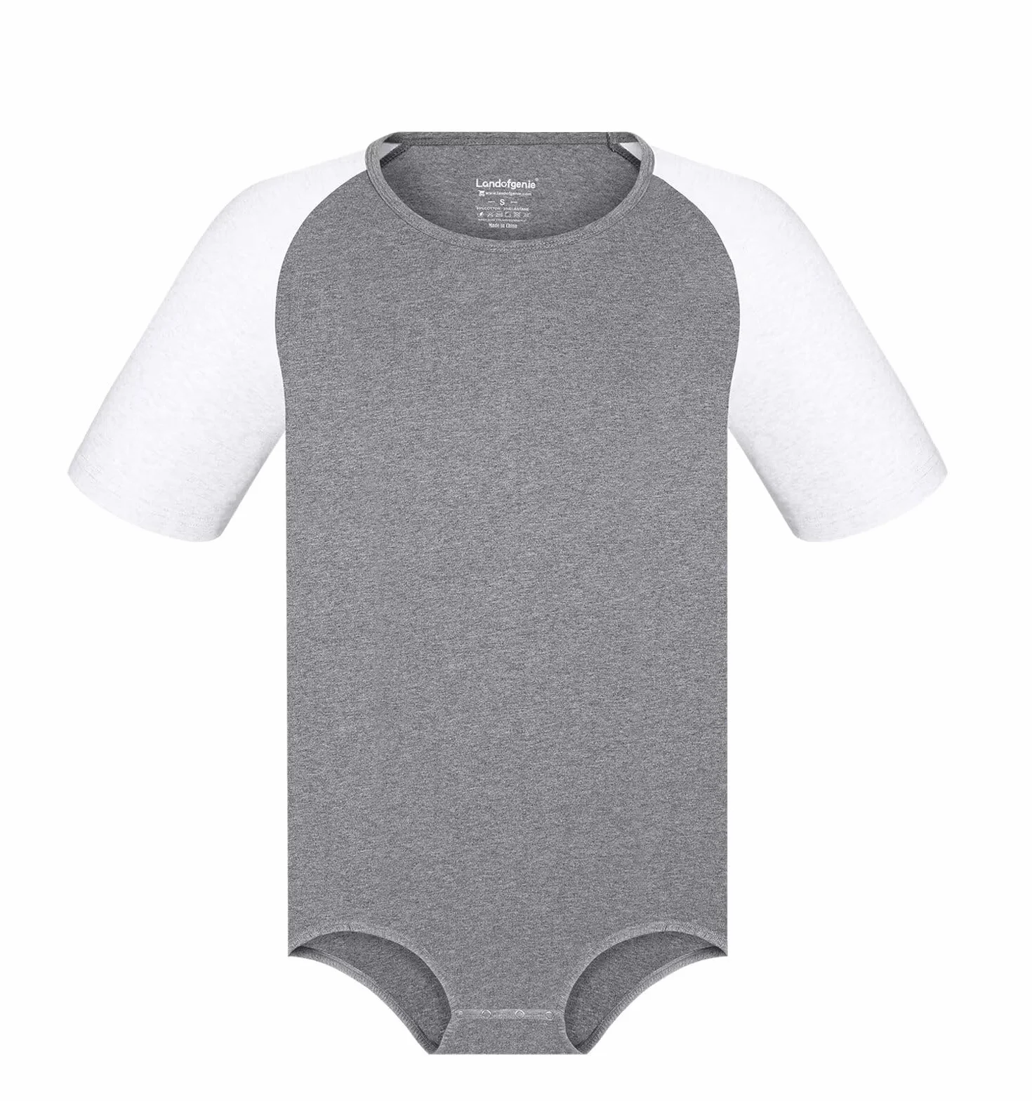 Landofgenie Męskie Bodysuit Piżama Dolne Krocze Top Koszula Raglan Rękawy Onesie Rompers dla Mężczyzn Wielokolorowe