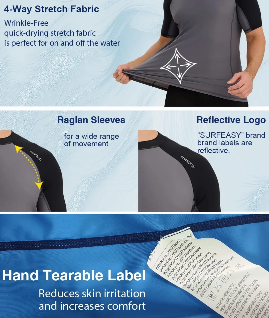 Rashguard koszulka męska, szybkoschnąca, do pływania, UPF 50+, oddychająca, sportowa, funkcyjna, surfing, wędkowanie, wędrówki