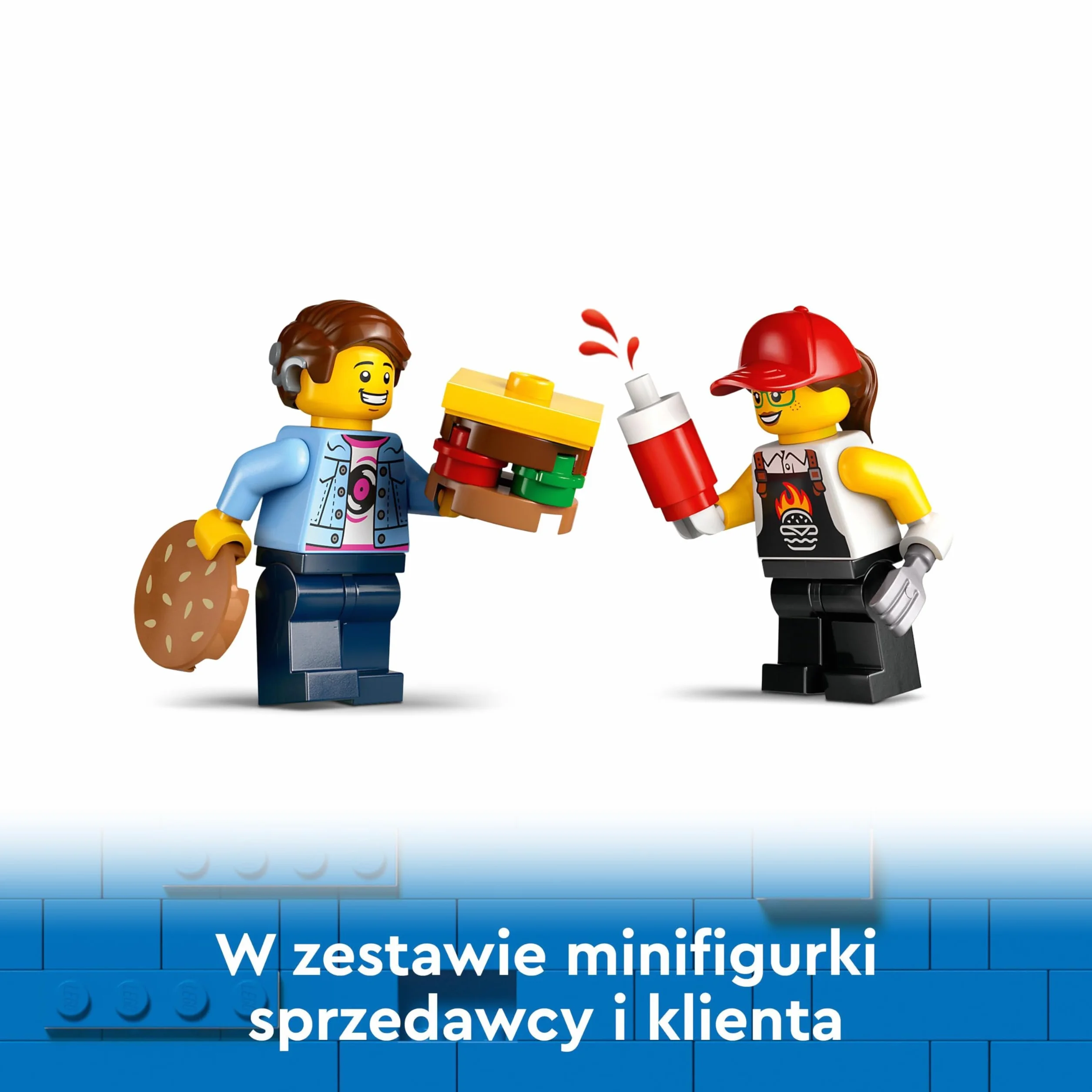 LEGO City Ciężarówka z burgerami, Ciężarówka-Zabawka do Zbudowania dla 5-latka, Zestaw Dla Fana Zabawek Kuchennych i Zabawy z Wyobraźnią, Prezent dla Dziewczynki i Chłopca od 5 lat, 60404