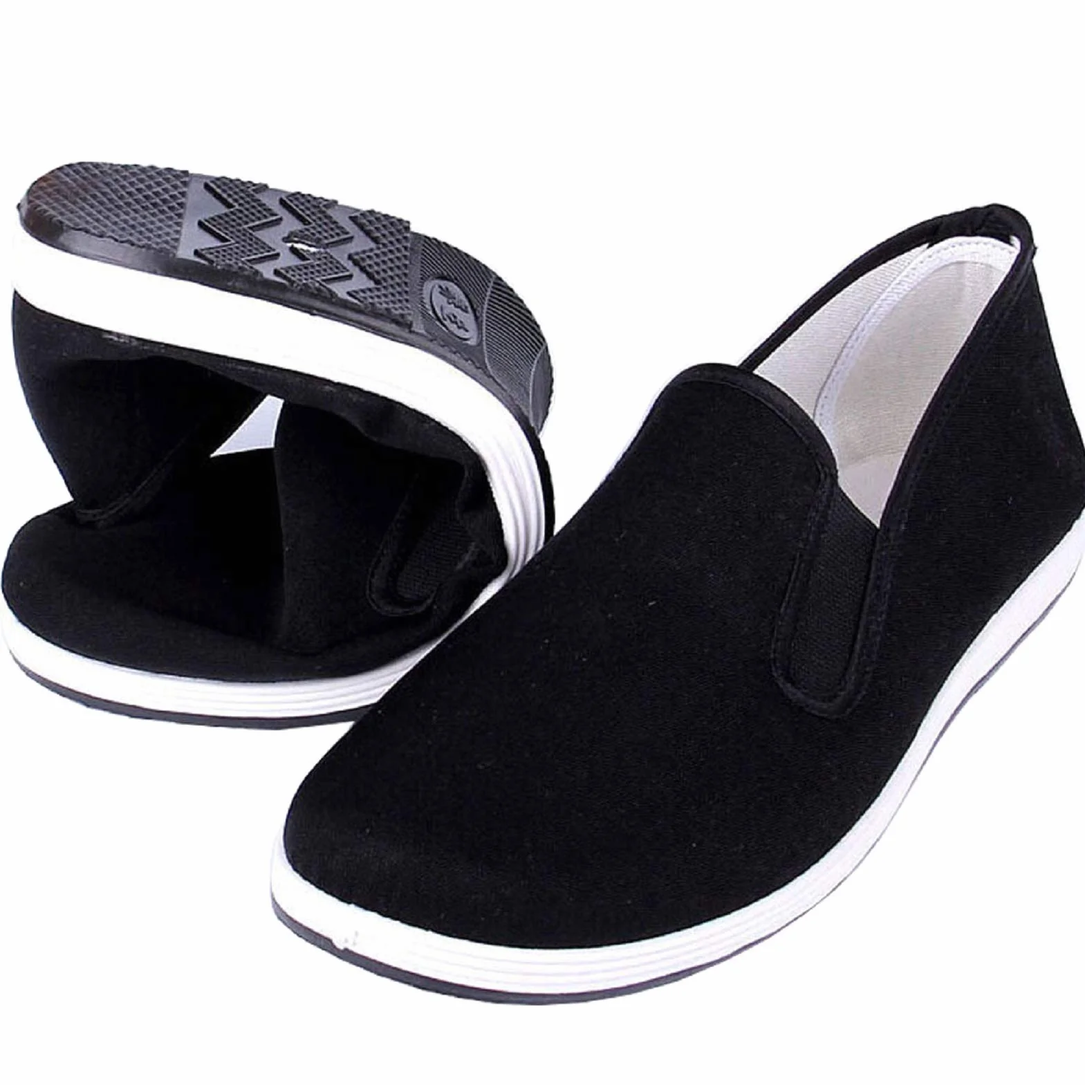 Kung Fu Tai Chi buty do sztuk walki gumowa podeszwa unisex płótno antypoślizgowe modne buty Qigong czarne