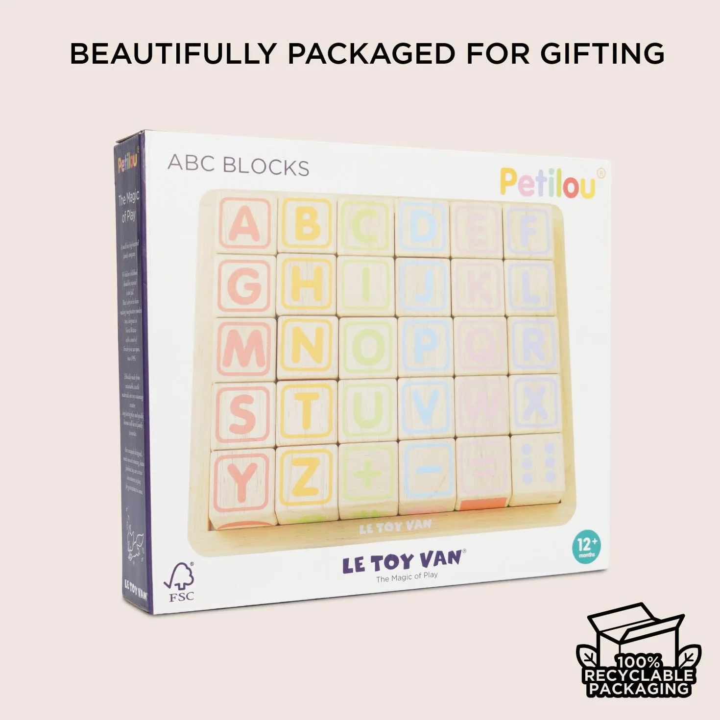 Le Toy Van - Petilou Wooden Educational ABC Wooden Blocks Toy For Toddlers And Babies, Suitable For A Boy Or Girl 1 Year Old +