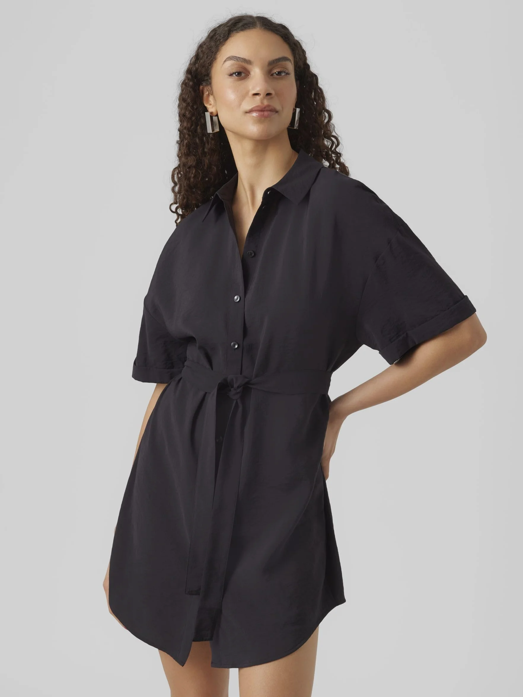VERO MODA Sukienka Kobiety Vmqueeny S/S Short Shirt Dress Wvn Ga