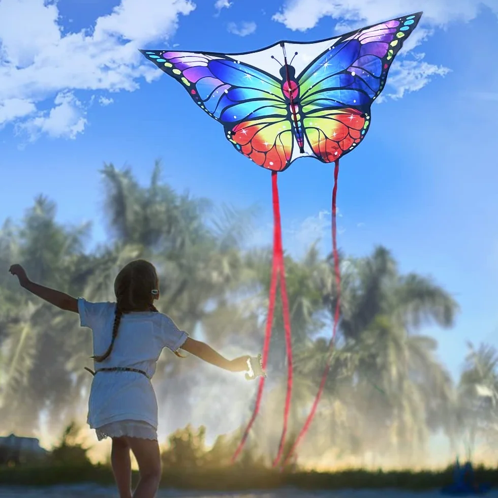 Latawiec latający motyl dla dzieci i dorosłych, latawiec dla dzieci i dorosłych, latawiec plażowy, dla dzieci, latawiec, lekki wiatr