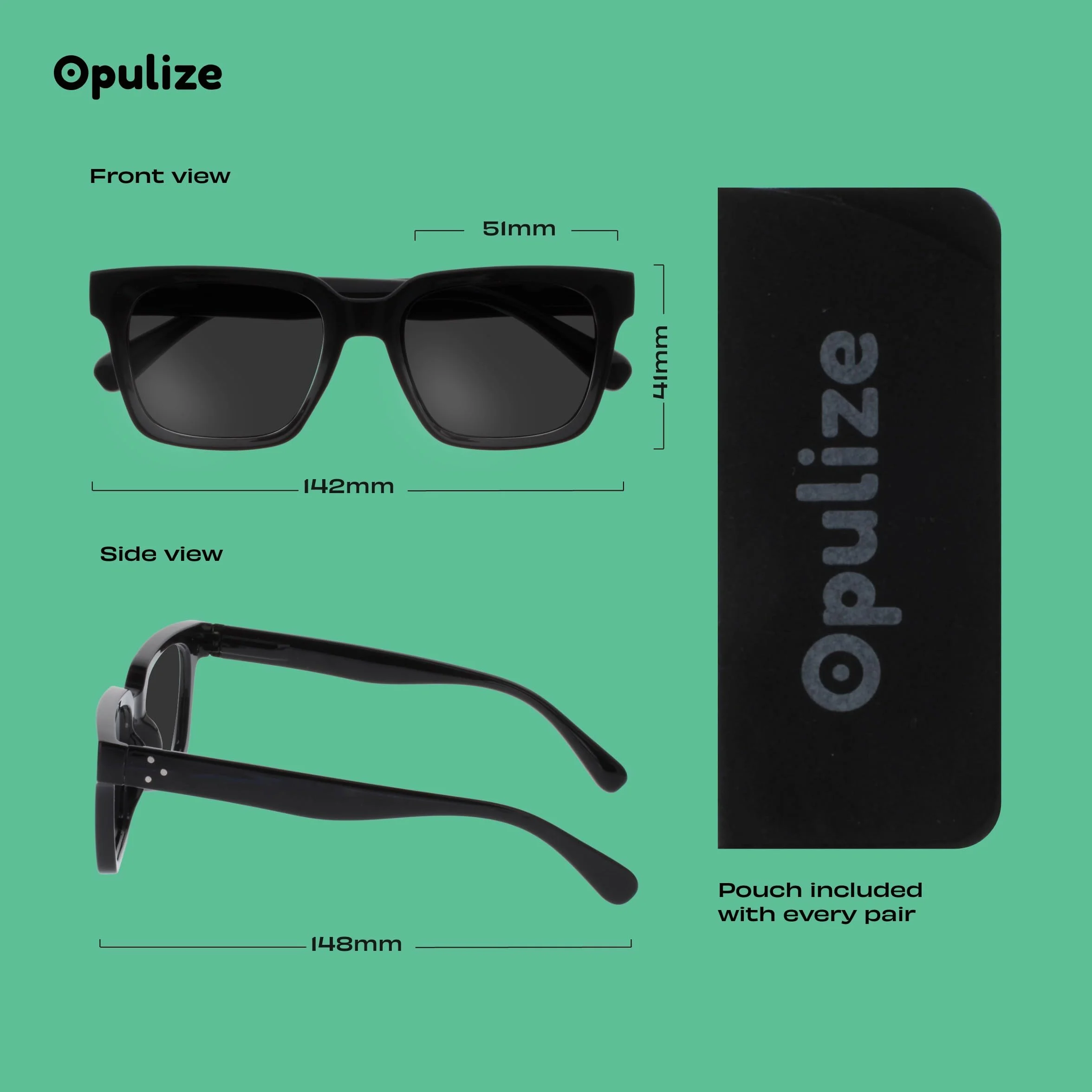 OPULIZE ERA okulary przeciwsłoneczne, pomarańczowe/zielone soczewki, 2 sztuki, antyrefleksyjne, antyodblaskowe, polaryzacyjne soczewki z ochroną UV400, ponadwymiarowa prostokątna ramka, zawiasy