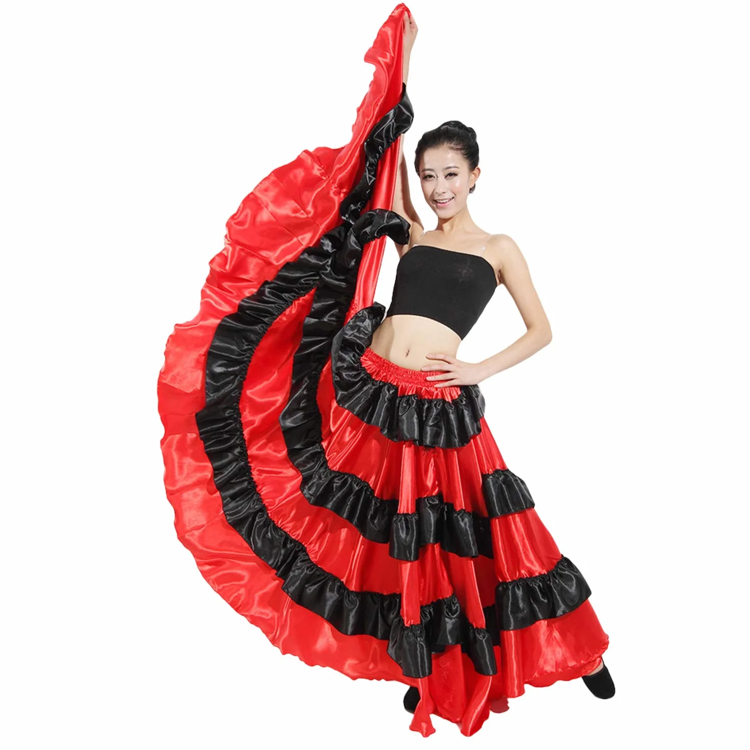 LOLANTA czarna hiszpańska spódnica Torero dla kobiet kostium flamenco na studniówkę