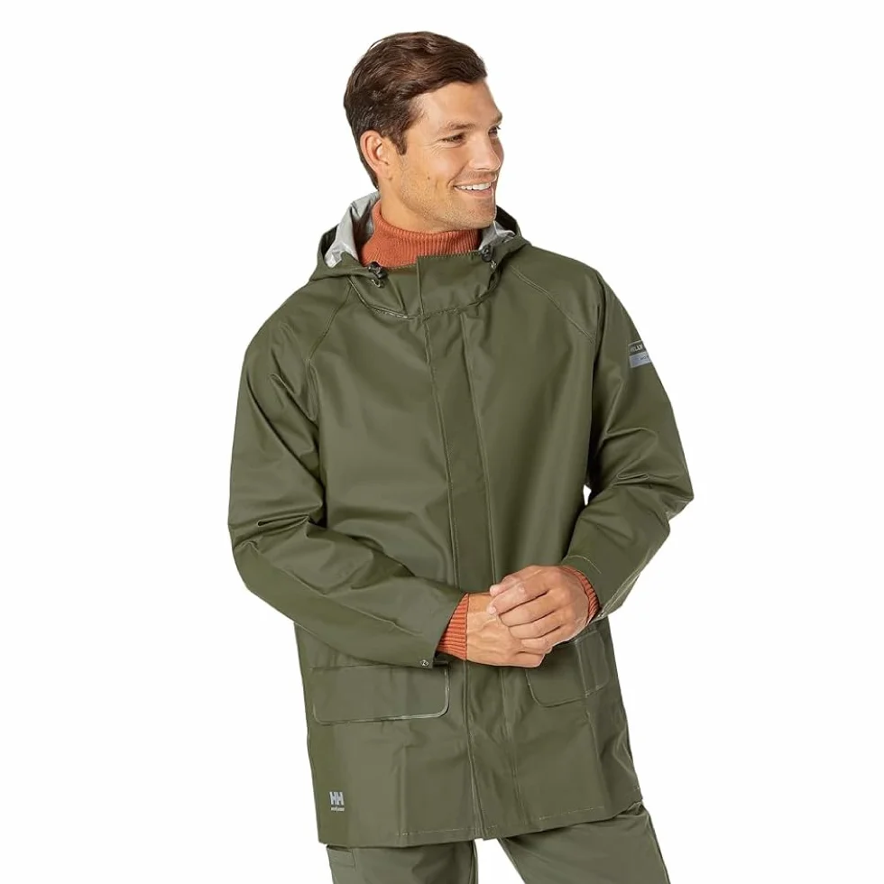 Helly Hansen Workwear Helly Hansen PVC kurtka przeciwdeszczowa Mandal Jacket 70129 100% wodoszczelna 480 XL, 34-070129-480-XL, zielona